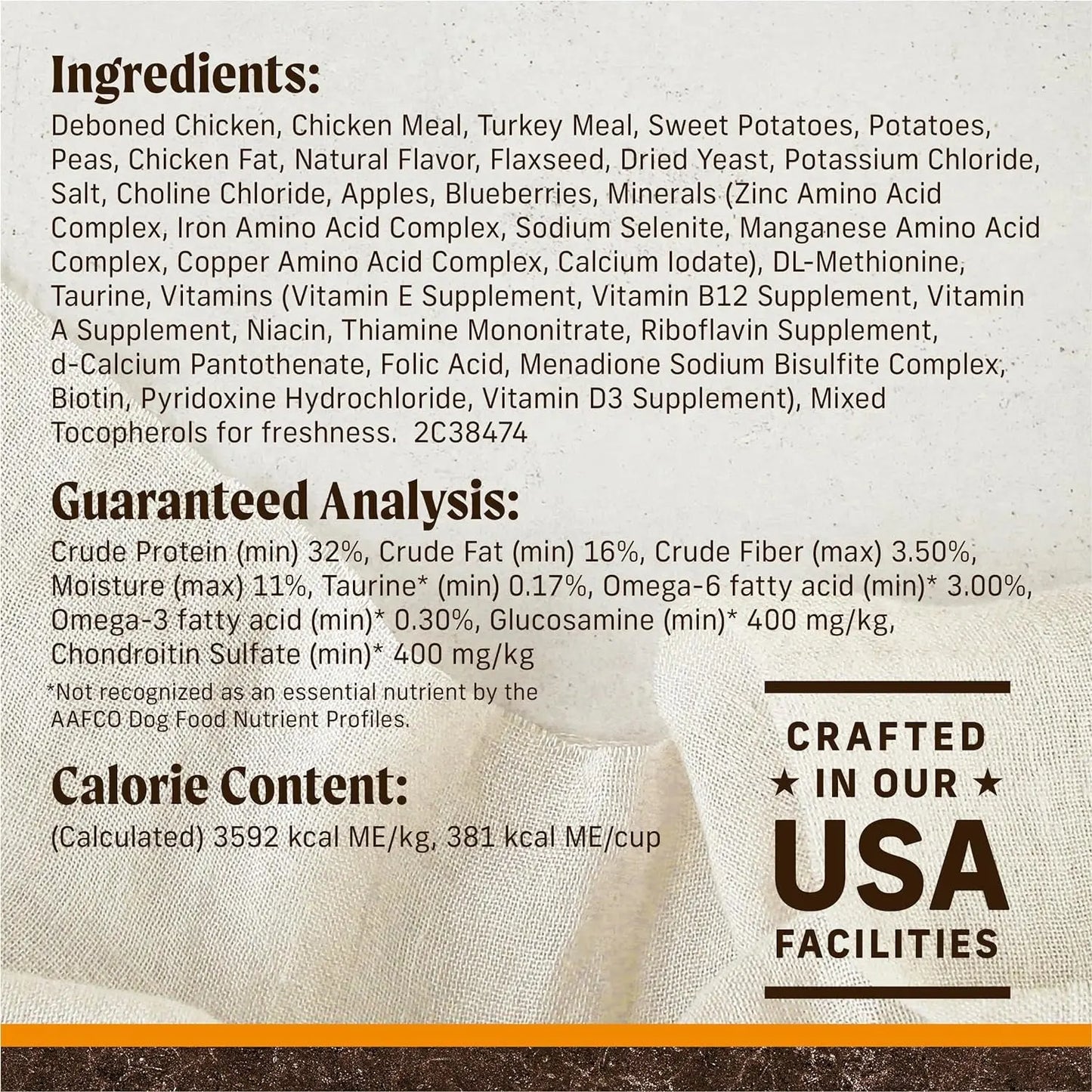 Premium Grain-Free Dry Dog Food for Adults, Natural Kibble with Real Chicken and Sweet Potato - 22 lb Bag