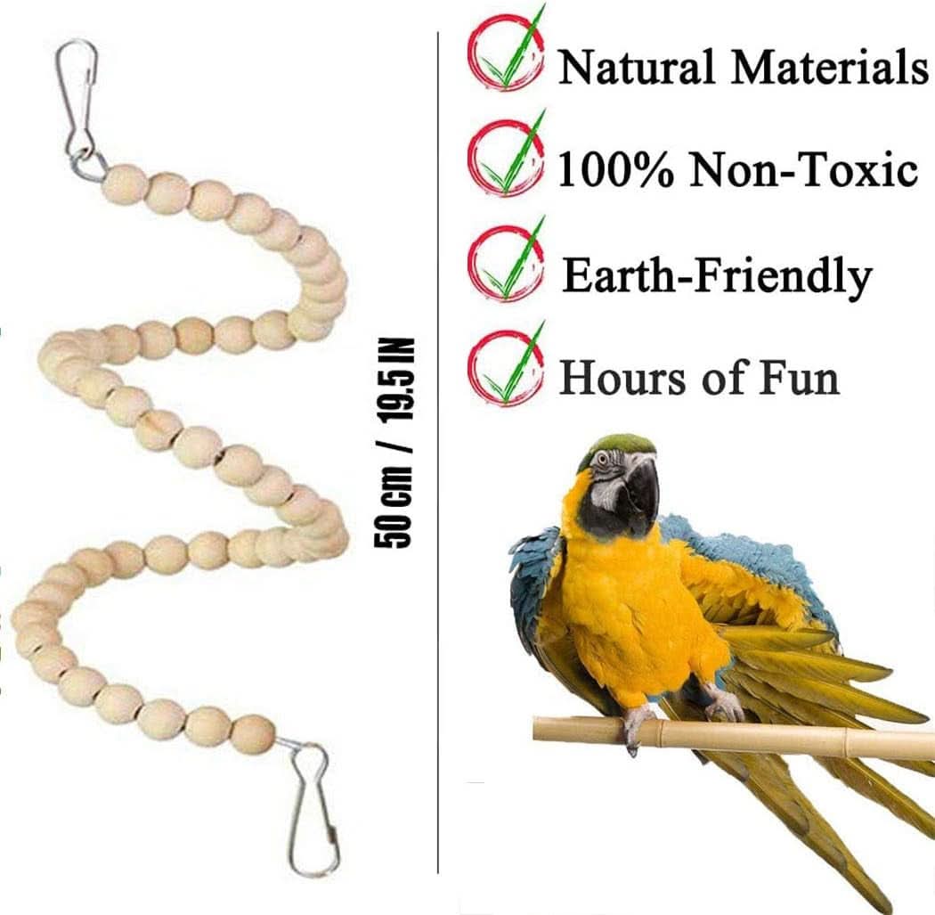 8-Pack Parrot Swing and Chewing Toys with Hanging Bells for Small Birds including Parakeets, Conures, Lovebirds, Cockatiels, Macaws, and Finches