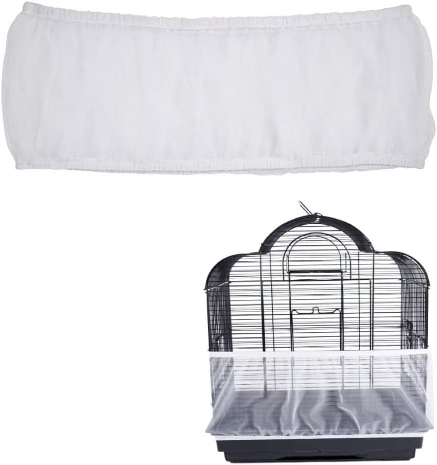Large Breathable Washable Mesh Bird Cage Cover with Seed Catcher Guard - Available in 4 Colors