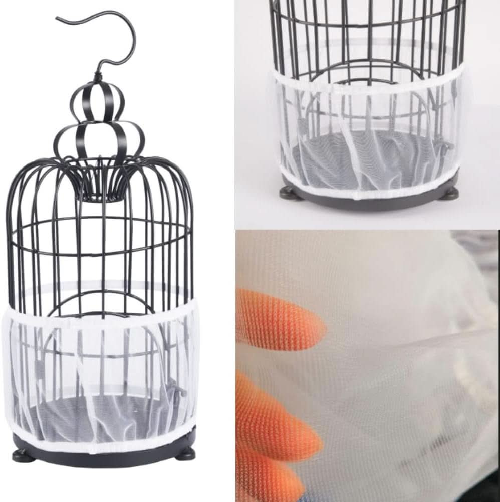 Large Breathable Washable Mesh Bird Cage Cover with Seed Catcher Guard - Available in 4 Colors