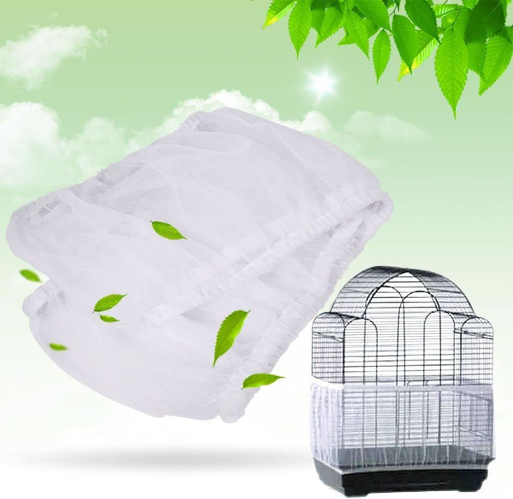 Large Breathable Washable Mesh Bird Cage Cover with Seed Catcher Guard - Available in 4 Colors
