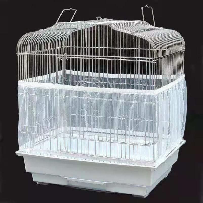 Large Breathable Washable Mesh Bird Cage Cover with Seed Catcher Guard - Available in 4 Colors