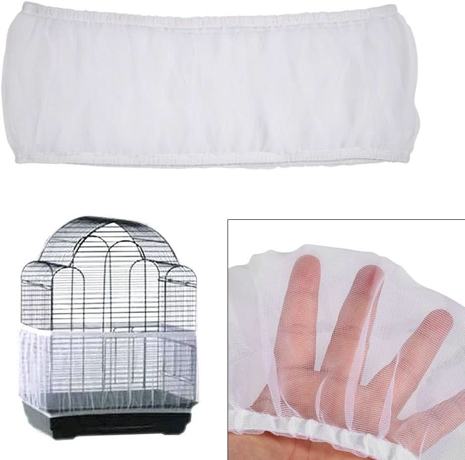Large Breathable Washable Mesh Bird Cage Cover with Seed Catcher Guard - Available in 4 Colors
