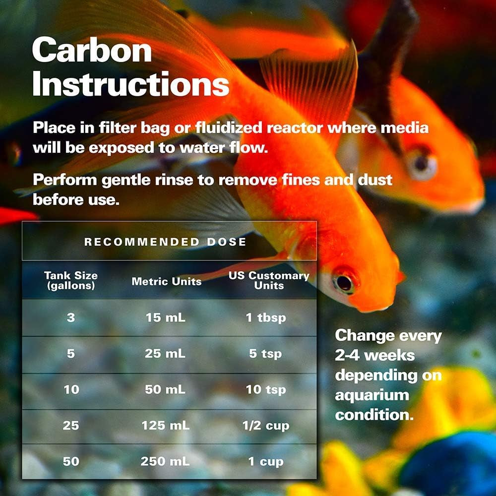 Crystal Cal Activated Carbon - Premium Activated Charcoal for Aquariums and Fish Tanks, Large Jar