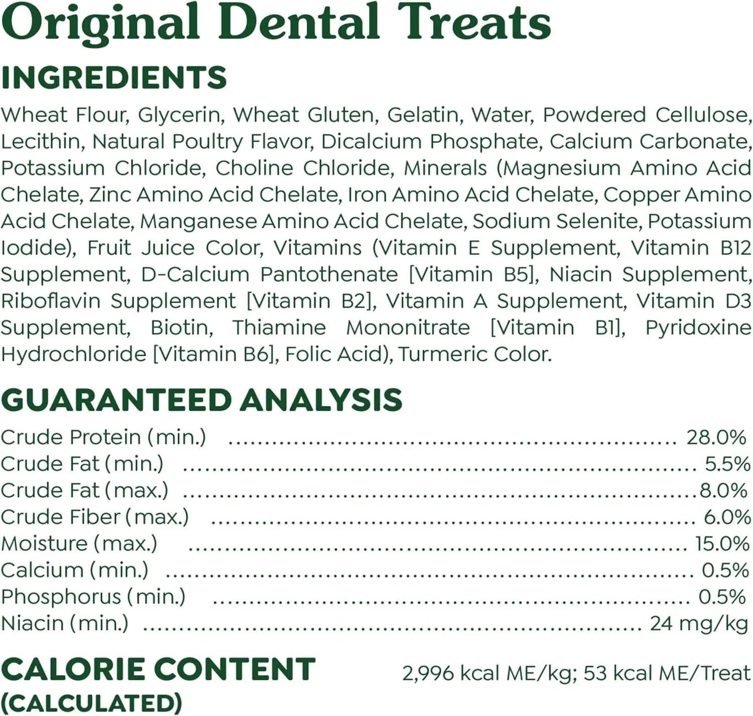 Original Large Dental Dog Treats, 54 oz. (34 Count)