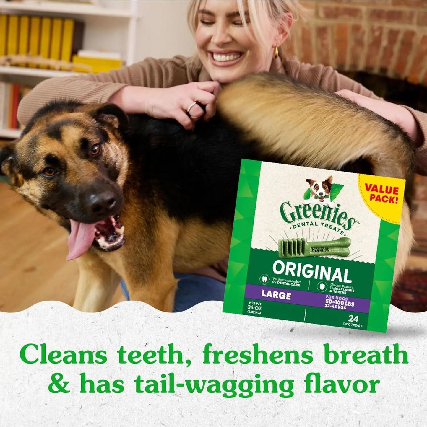 Original Large Dental Dog Treats, 54 oz. (34 Count)
