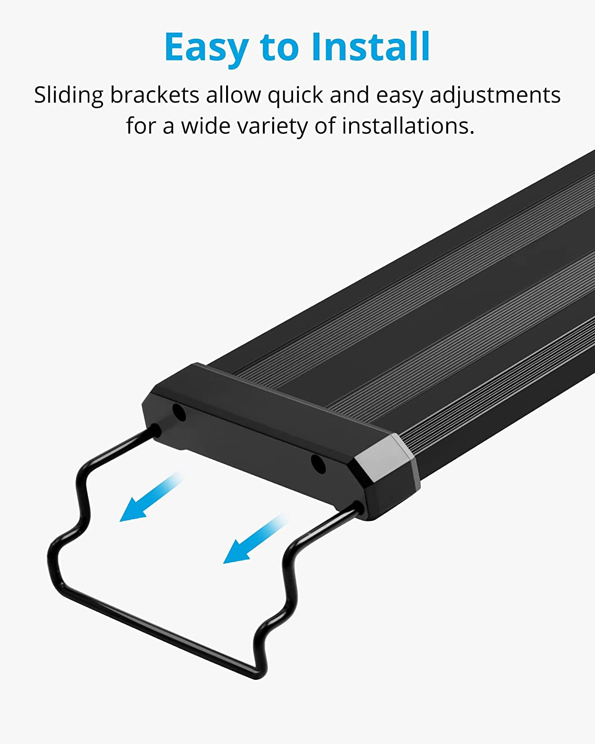 ClassicLED Aquarium Lighting System with Adjustable Brackets, White and Blue LED Options, Compatible with 36 to 48 Inch Tanks, 25 Watts