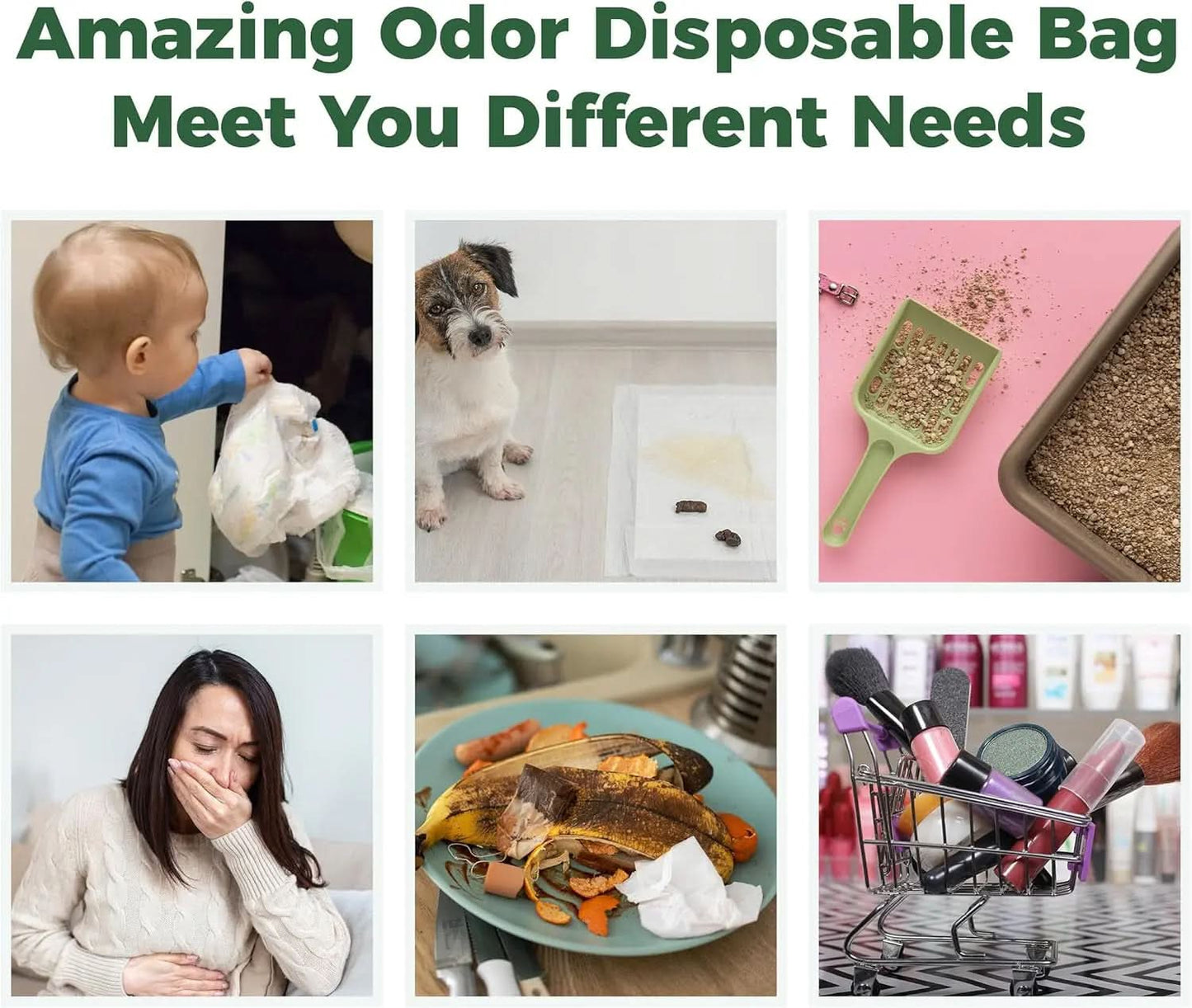 Biodegradable Scented Dog Waste Bags - 360 Count Rolls, Leak-Proof and Extra Thick Refill