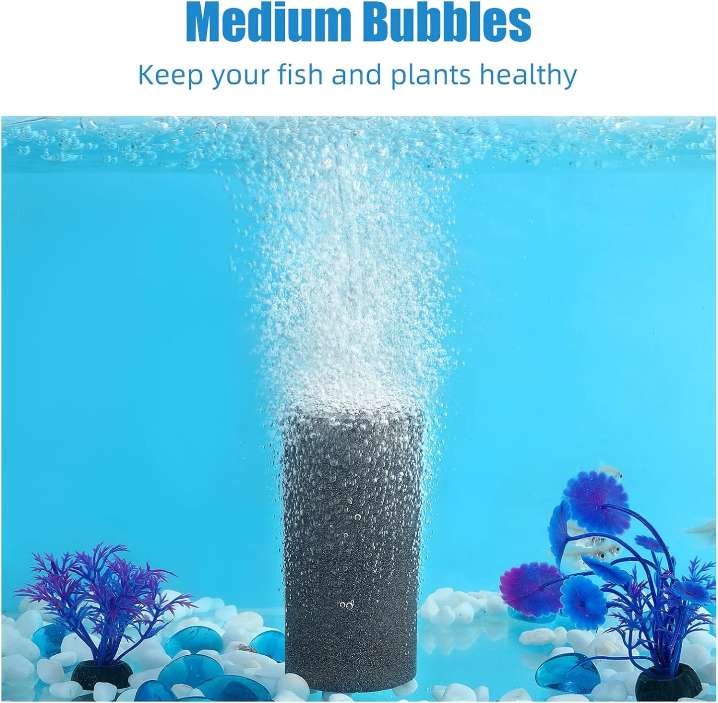4x2 Inch Aquarium Air Stone - 2 Pack, Large Airstone Aerator Bubble Diffuser for Aquariums, Hydroponics, Ponds, and Fish Tanks