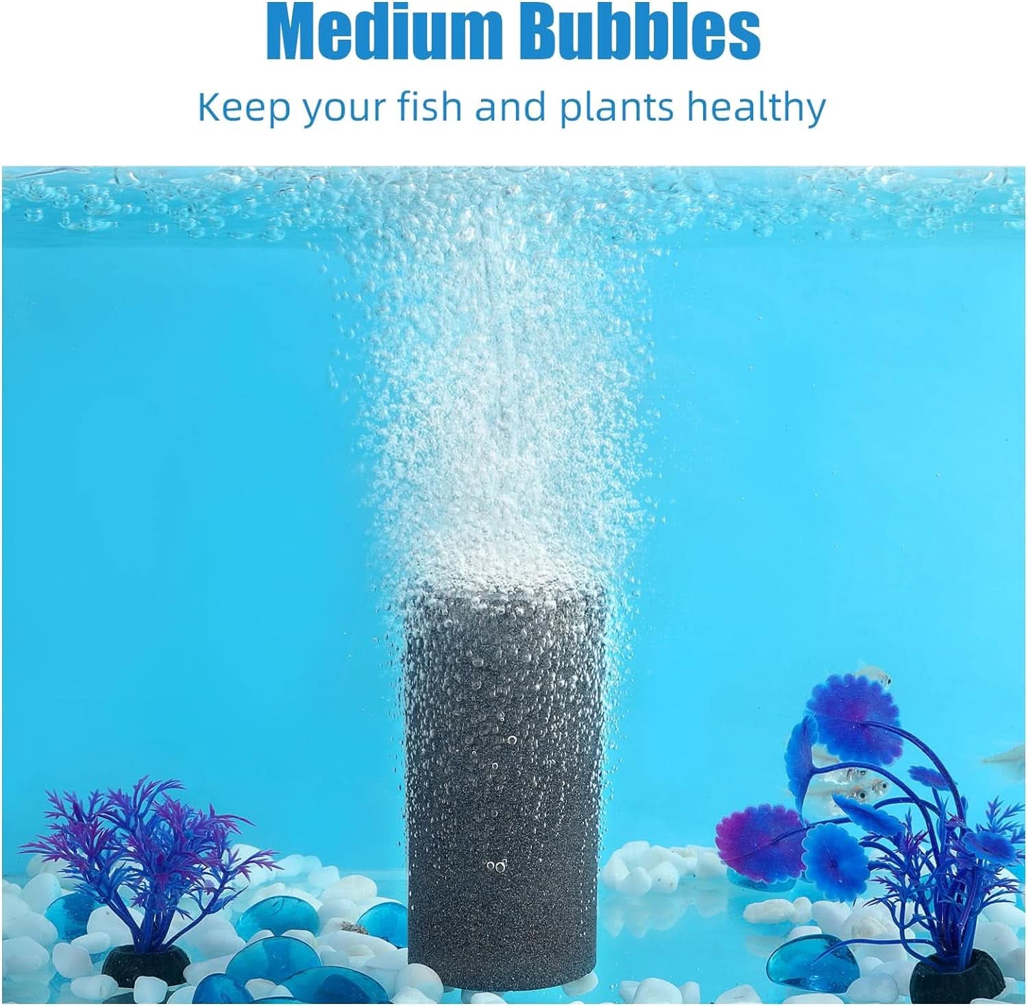 4x2 Inch Aquarium Air Stone - 2 Pack, Large Airstone Aerator Bubble Diffuser for Aquariums, Hydroponics, Ponds, and Fish Tanks
