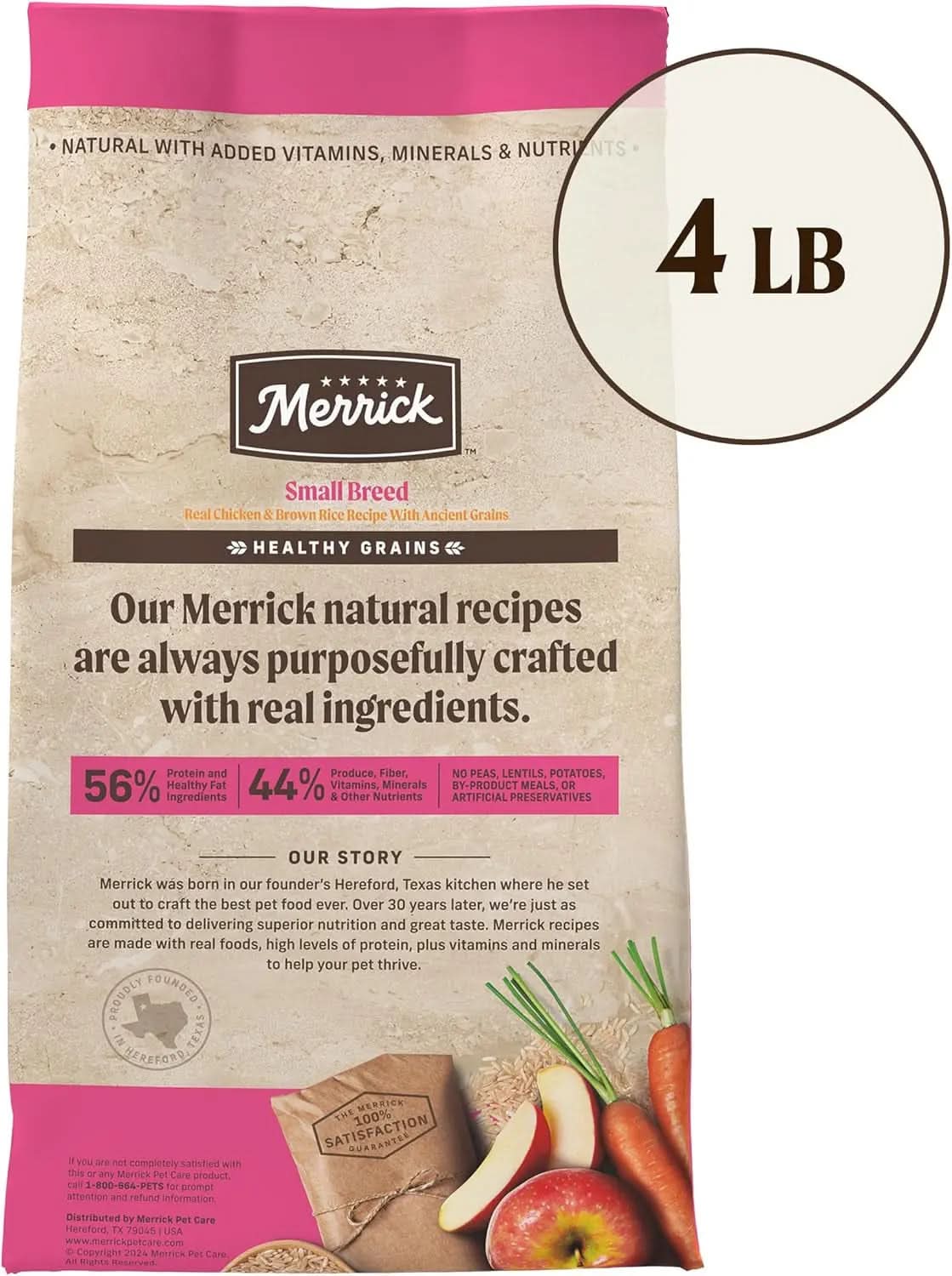 Healthy Grains Premium Dry Dog Food for Small Breeds, Wholesome Natural Kibble - 4 lb Bag