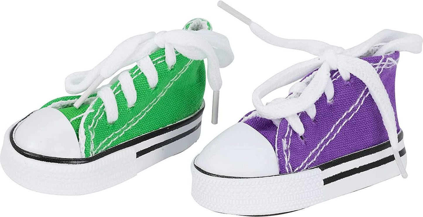 Colorful Cotton and Rubber Mini Sneakers Bird Toys for Parrots, Quakers, and Cockatiels
