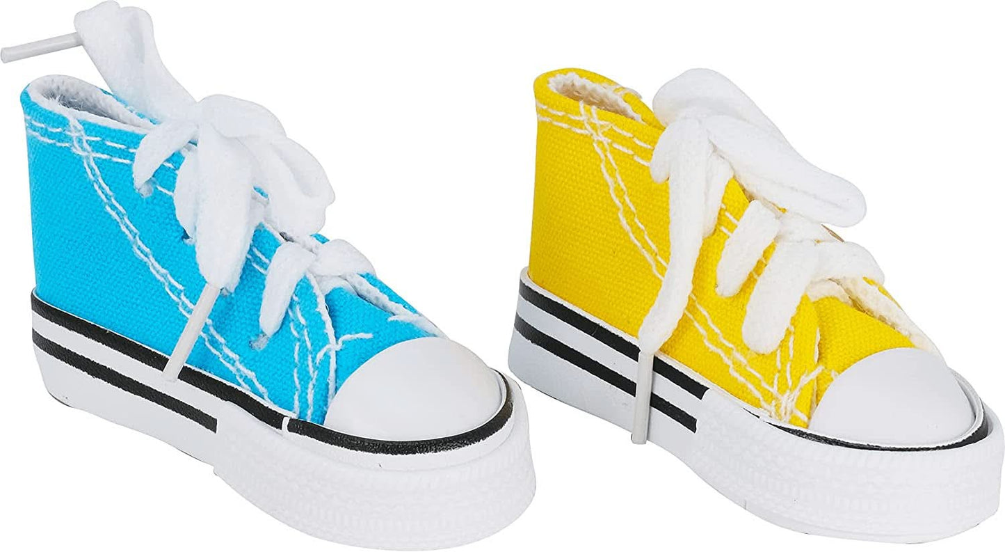 Colorful Cotton and Rubber Mini Sneakers Bird Toys for Parrots, Quakers, and Cockatiels
