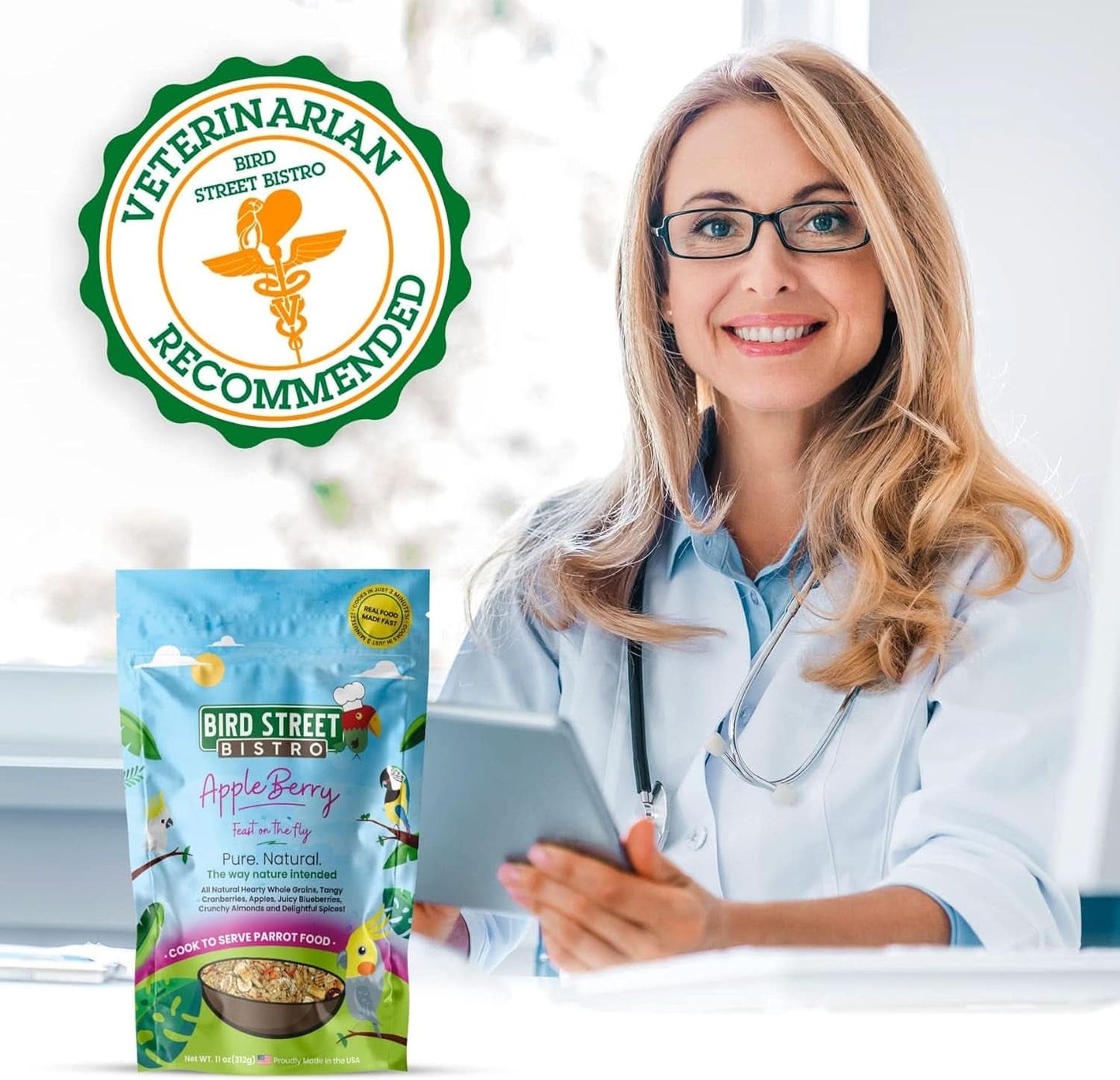 Parrot Food Sample Pack - Quick Preparation in 3 to 15 Minutes | All-Natural Organic Grains, Legumes, Fruits, Vegetables, and Spices - Free from Fillers and Additives