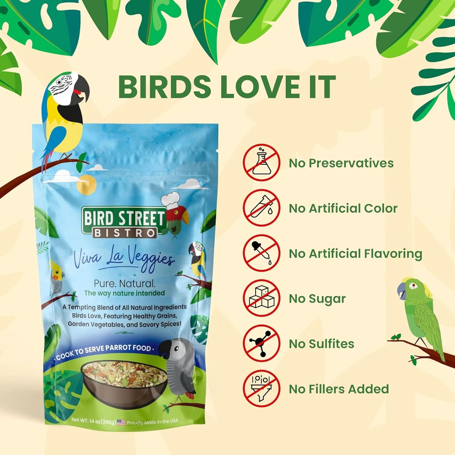 Parrot Food Sample Pack - Quick Preparation in 3 to 15 Minutes | All-Natural Organic Grains, Legumes, Fruits, Vegetables, and Spices - Free from Fillers and Additives