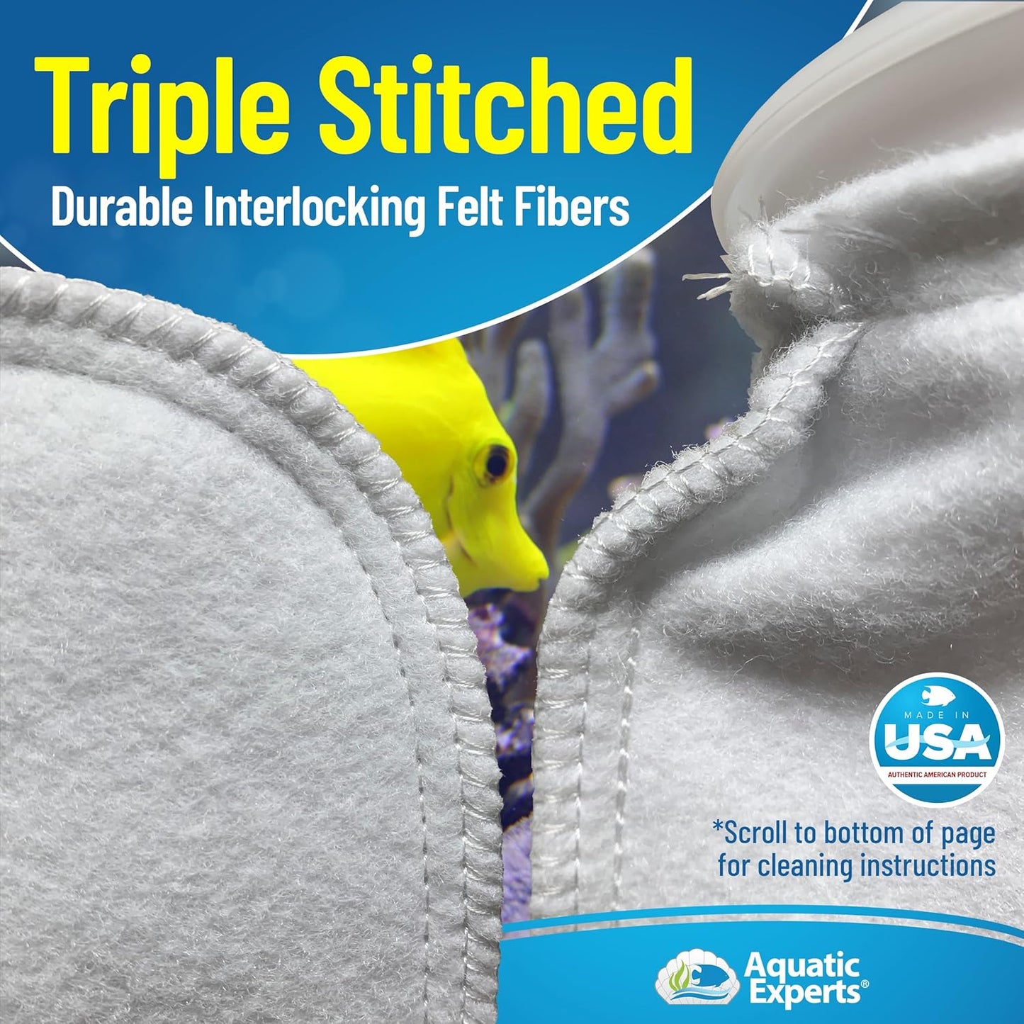 4-Inch 200 Micron Filter Socks for Saltwater Aquariums - Sump and Reef Filter Sock (2 Pack, 4" x 14")