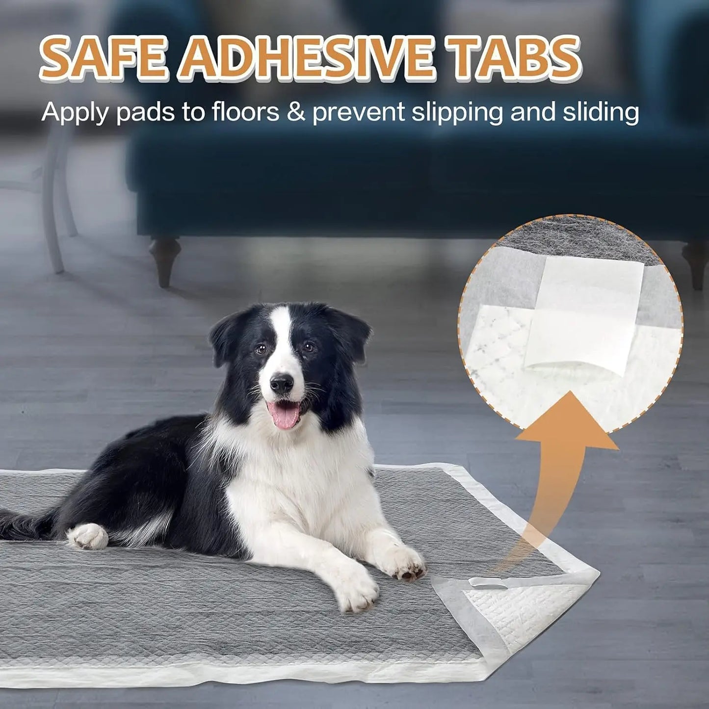 Extra Large Dog Pee Pads 28" x 34", 40 Count, Activated Carbon Charcoal Training Pads with Adhesive, Disposable Potty Pads for Dogs and Cats