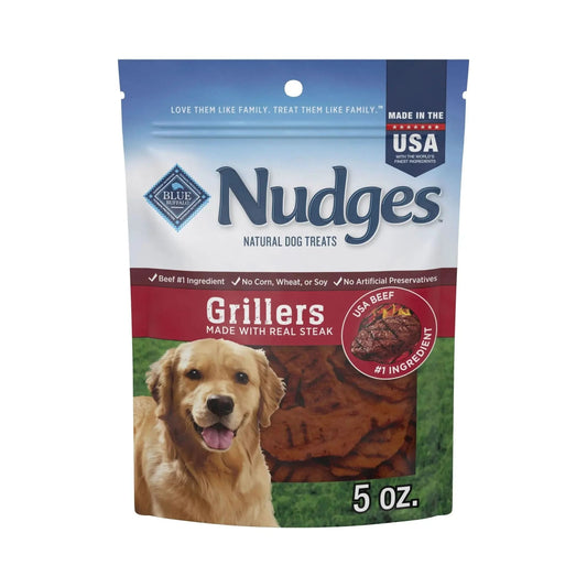 Nudges Grillers Natural Dog Treats Made with Real Steak, 5-Oz. Bag
