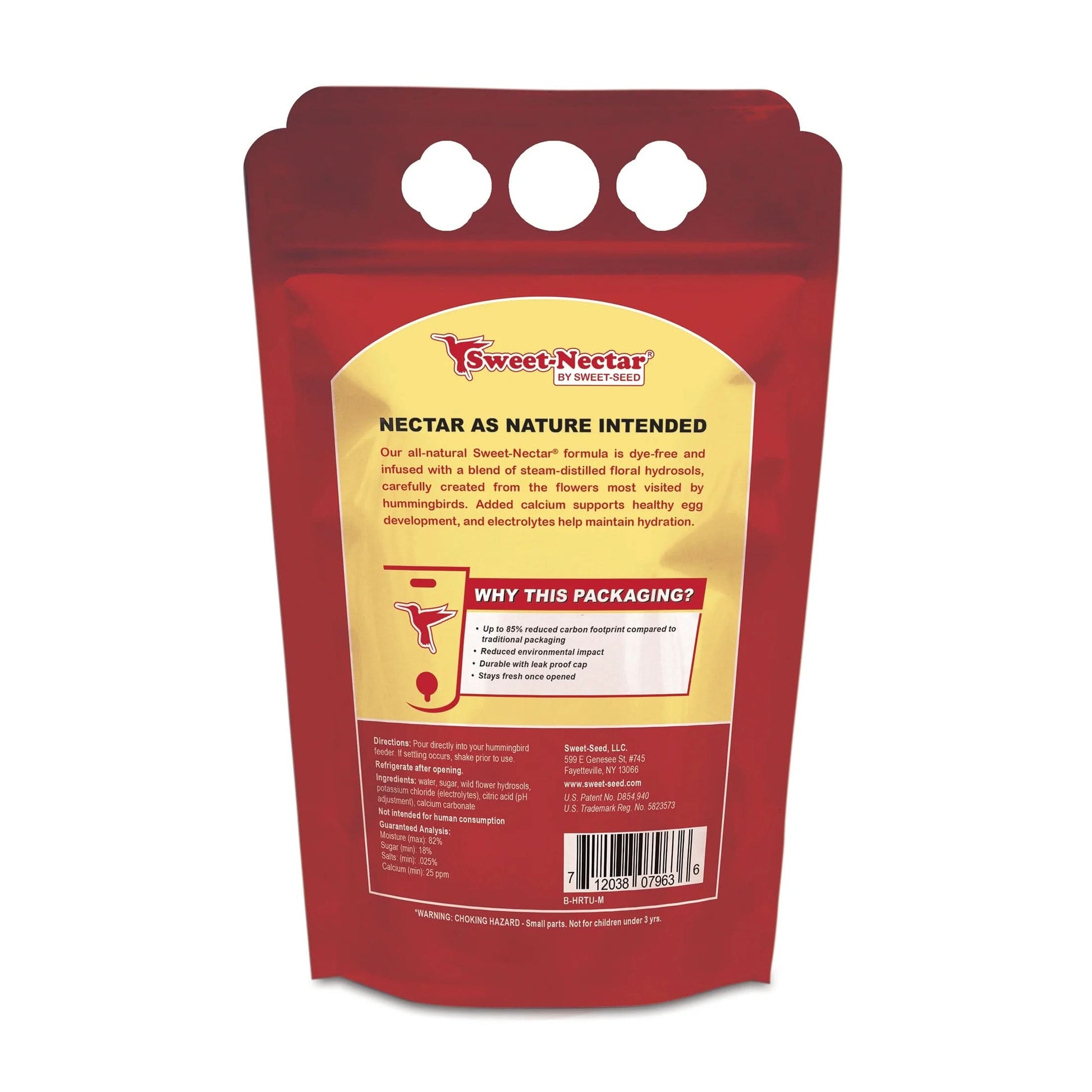Sweet-Nectar® Ready-To-Use Hummingbird Nectar, Dye-Free, 50.7 Fl Oz Pouch