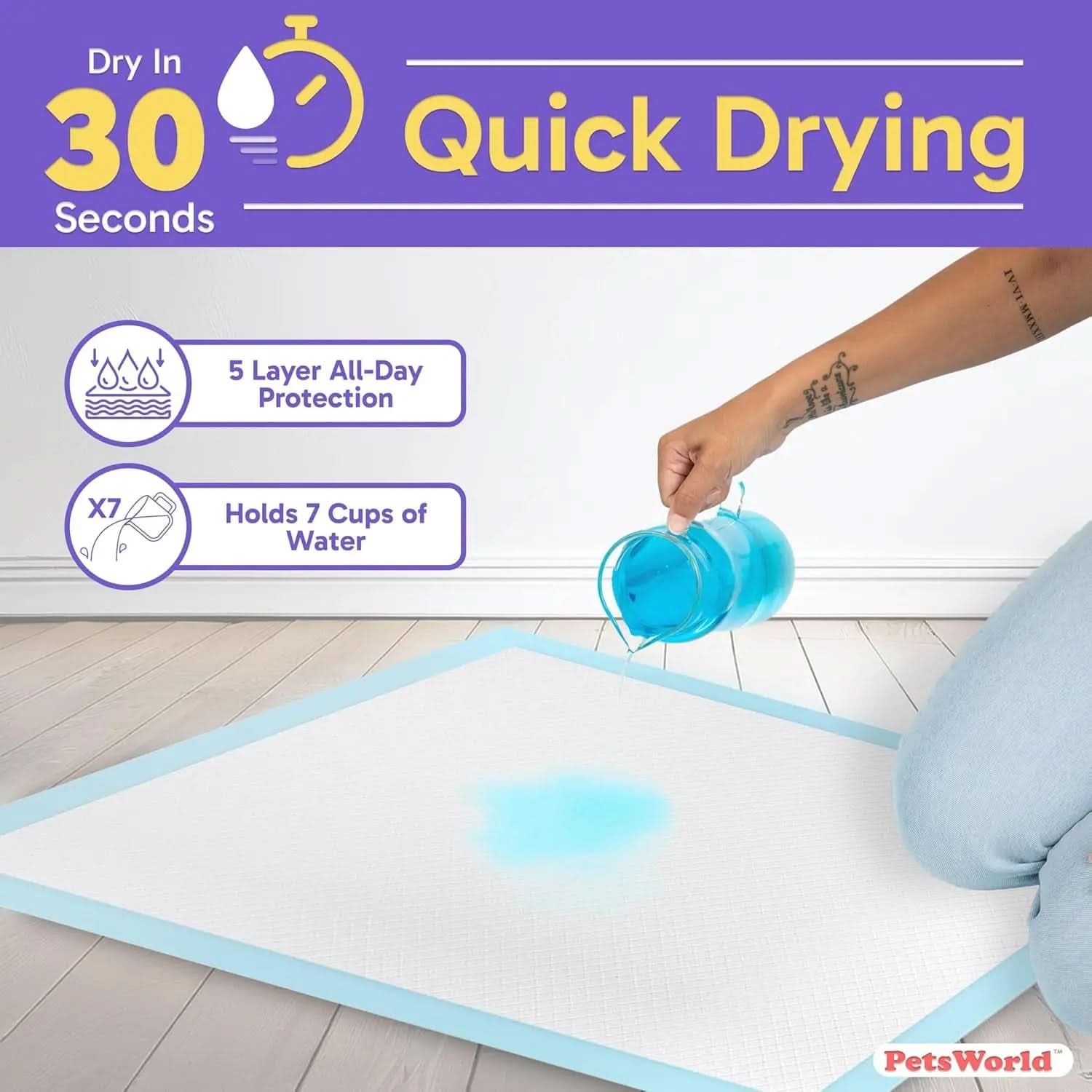 2XL Ultra-Absorbent Puppy Pads, 28" x 44", 50 Count - Leak-Proof Dog Potty Training Solutions