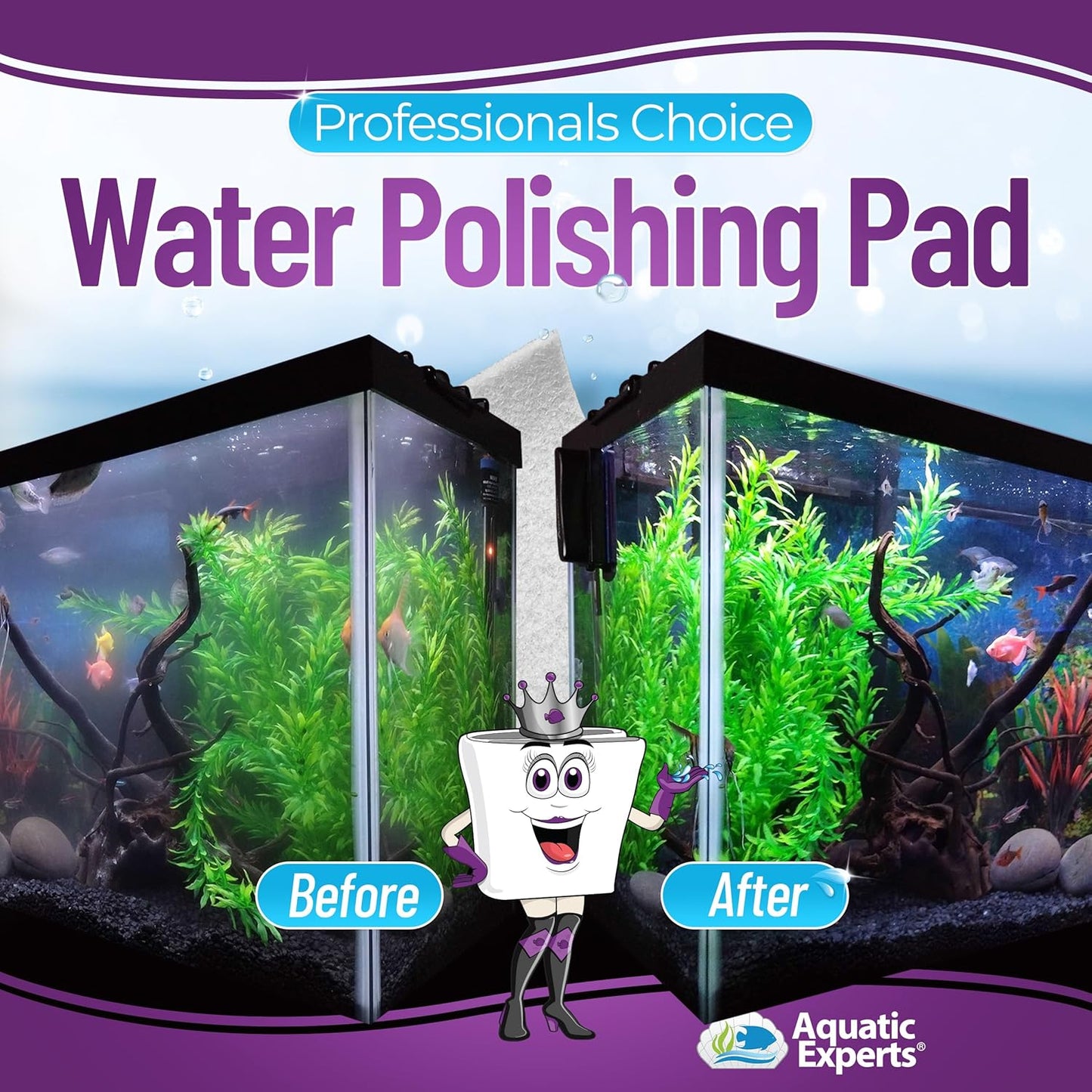 Water Polishing Filter Pad for Aquariums, 50 Micron, 24" x 36" - Single Pack
