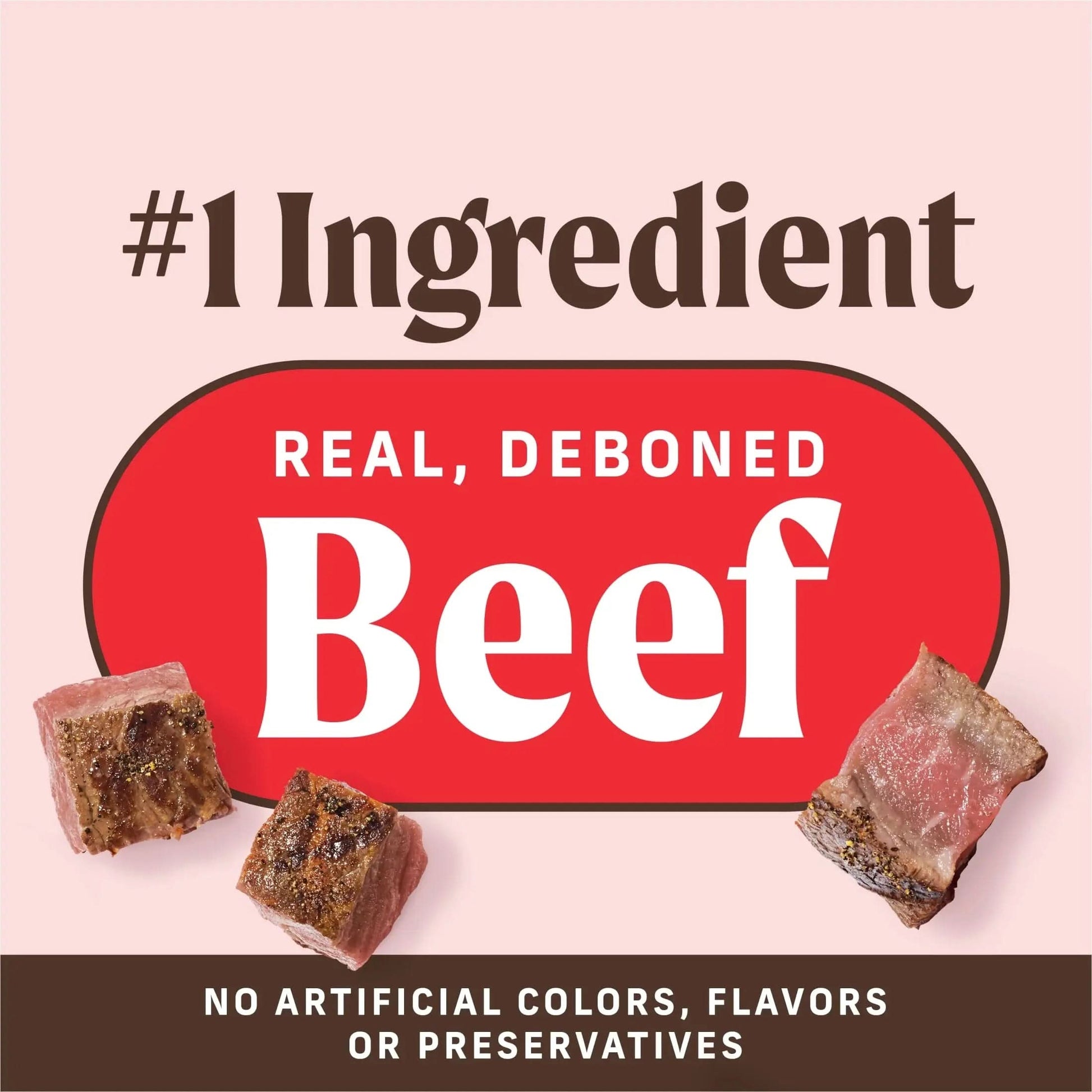 Power Bites Natural Soft and Chewy Real Meat Dog Treats, Grain Free Snack with Real Beef Recipe, 6 Oz. Bag