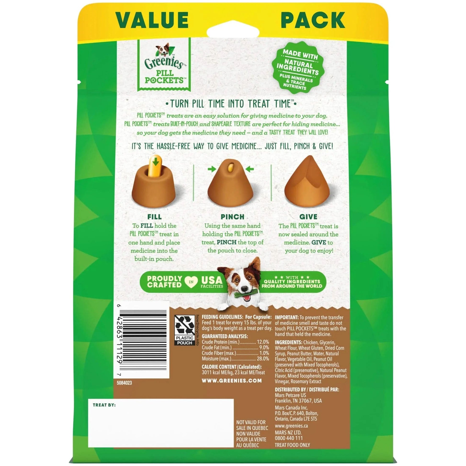 Pill Pockets for Dogs Peanut Butter Large, Capsule Size Soft Dog Treats, 15.8 Oz, (60 Pk)