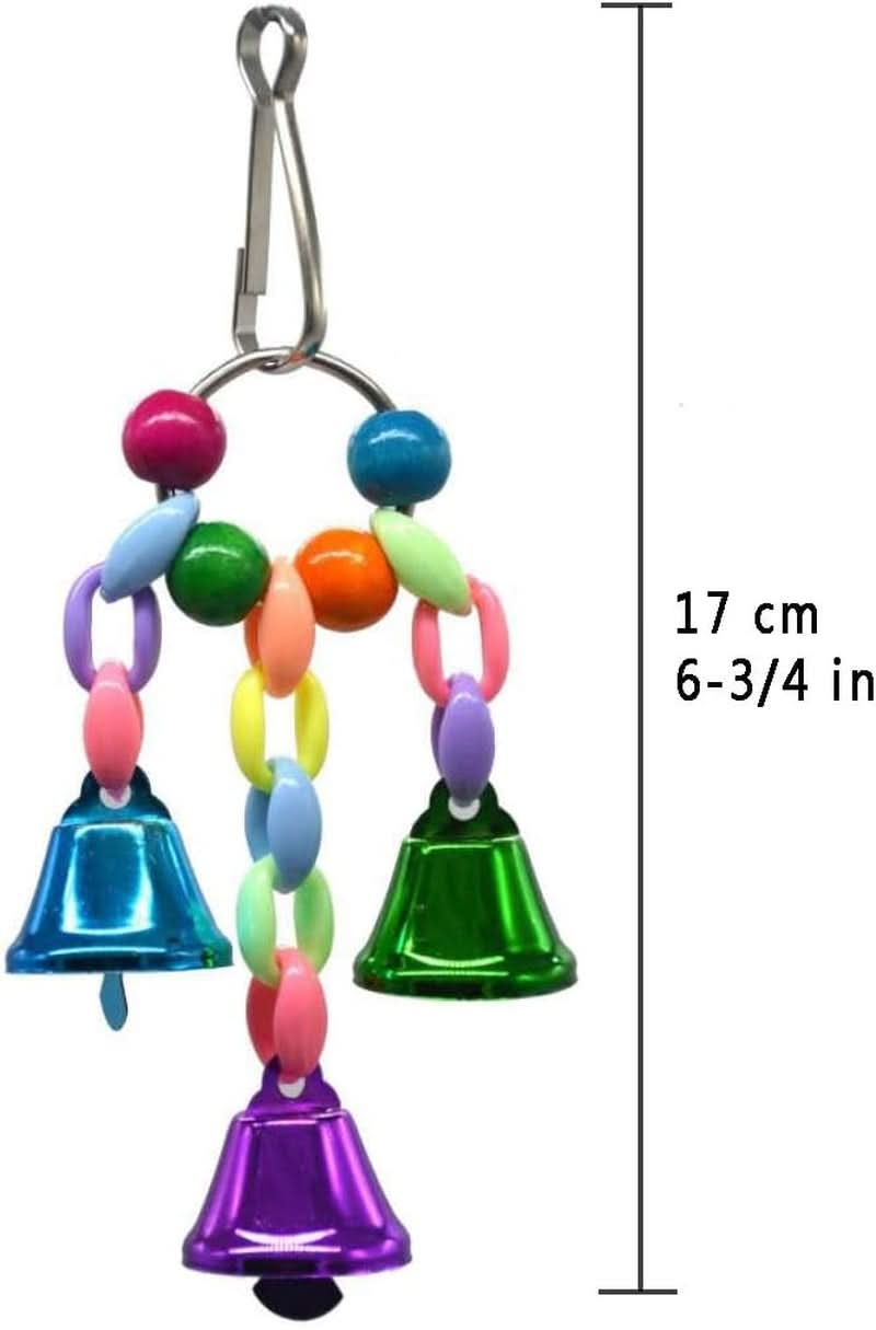 Cotton Rope Parrot Perch with Bell - 63" Climbing Stand Bar and Bungee Toy for Birds