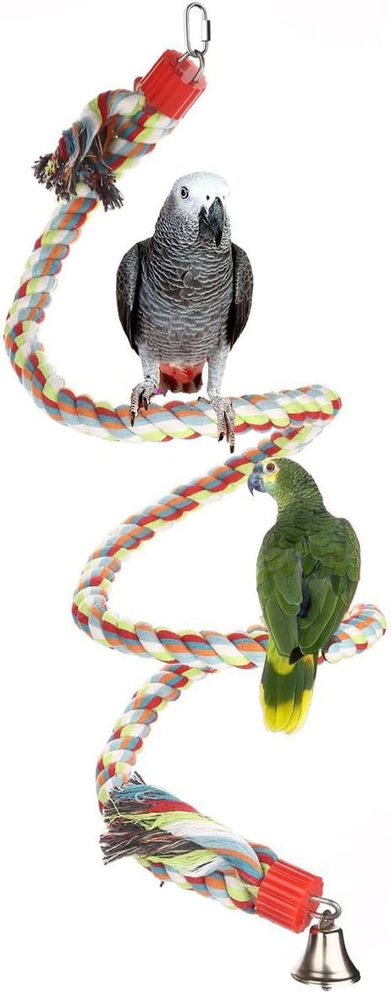 Large Parrot Climbing Rope Bungee Perch - 63 Inch Bird Toy