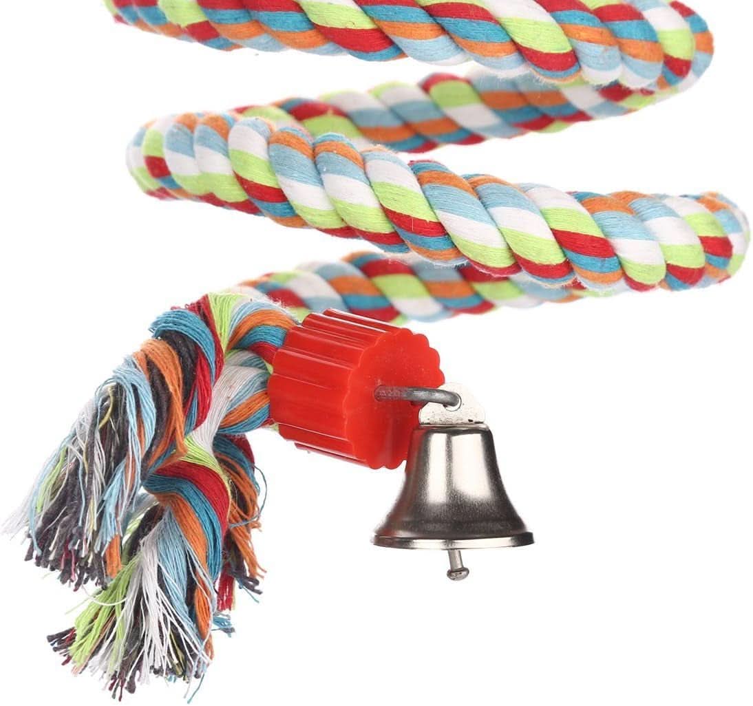 Large Parrot Climbing Rope Bungee Perch - 63 Inch Bird Toy
