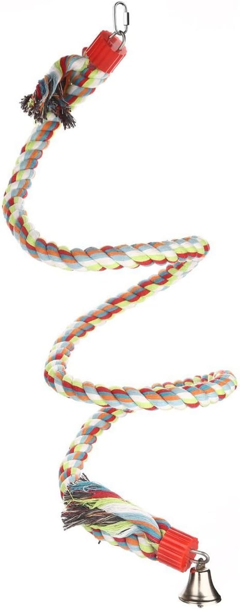 Large Parrot Climbing Rope Bungee Perch - 63 Inch Bird Toy