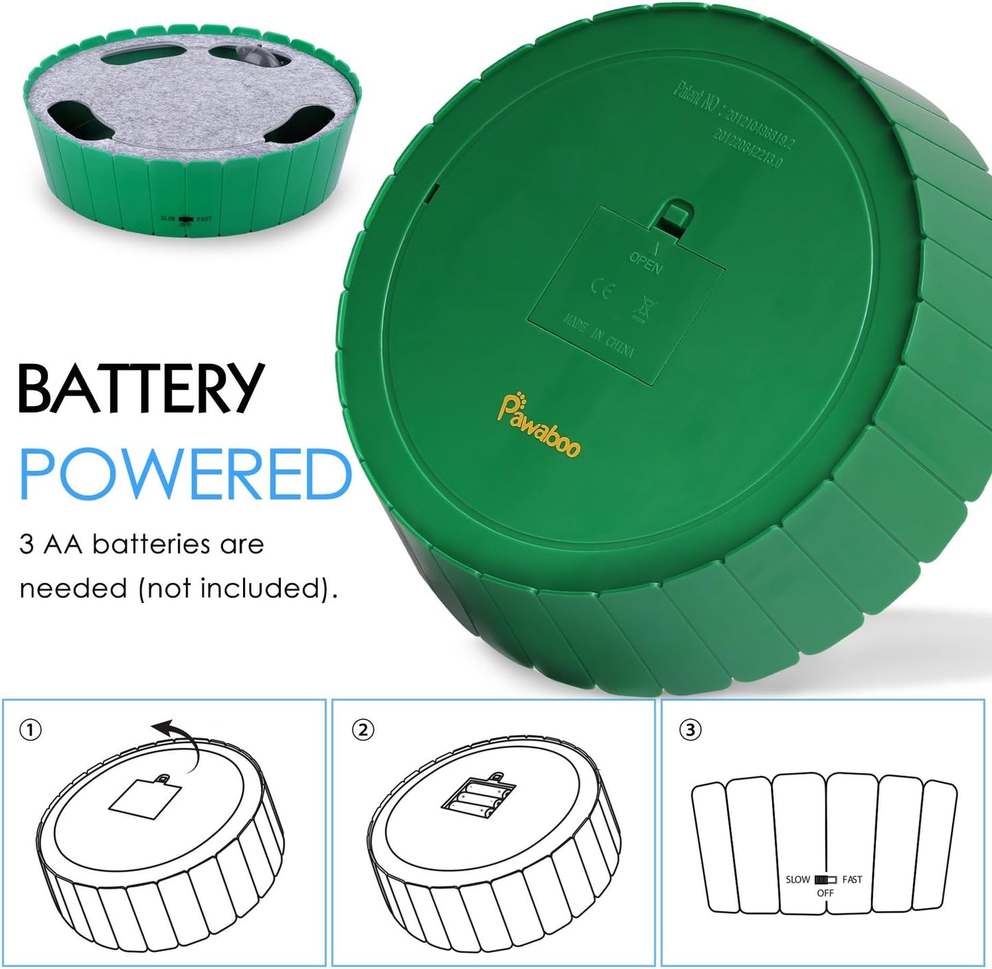Interactive Cat Toy with Running Mouse - Automatic Electronic Teaser for Indoor Cats, Engaging Hide and Seek Play for Kittens and Adult Cats, Green