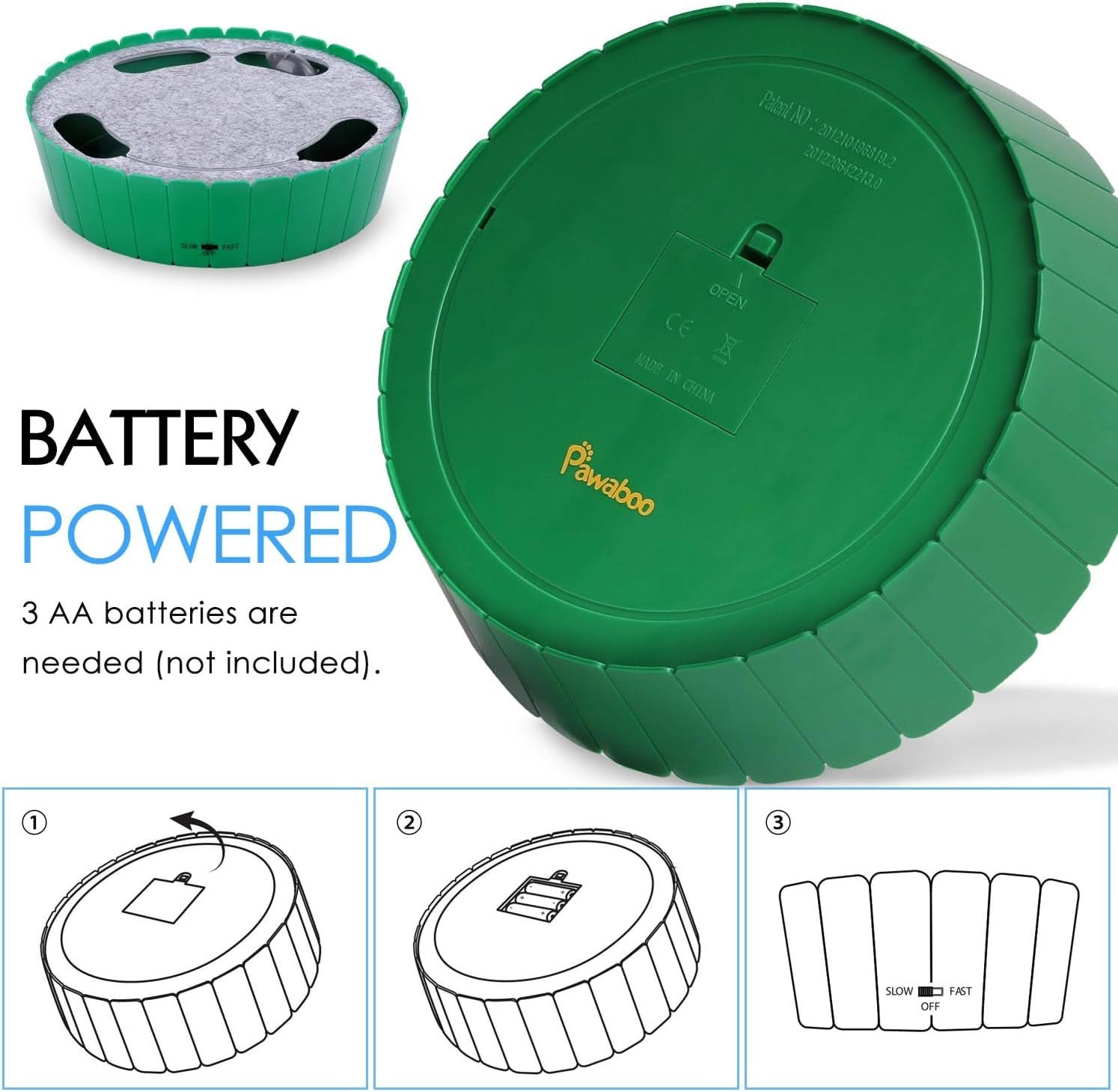 Interactive Cat Toy with Running Mouse - Automatic Electronic Teaser for Indoor Cats, Engaging Hide and Seek Play for Kittens and Adult Cats, Green