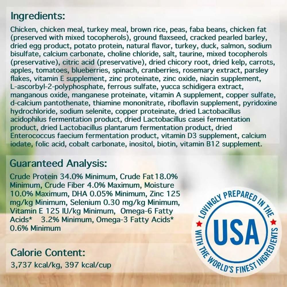 All-Natural Premium Adult Dry Cat Food with Real Meat as the First Ingredient, No By-Products, Supports Heart, Gut, and Immune Health, Chicken & Brown Rice, 4.5 lb
