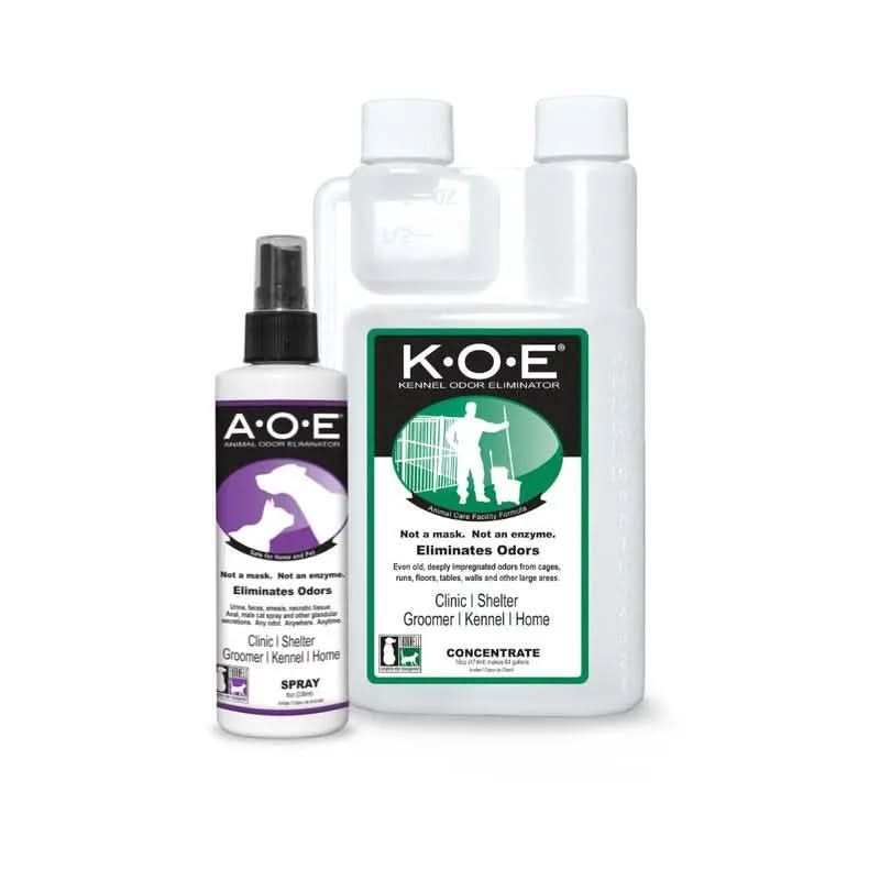 Essential Pet Care Kit: A.O.E. 8oz Spray and Apricot K.O.E. 16oz Concentrate (2 Pieces)