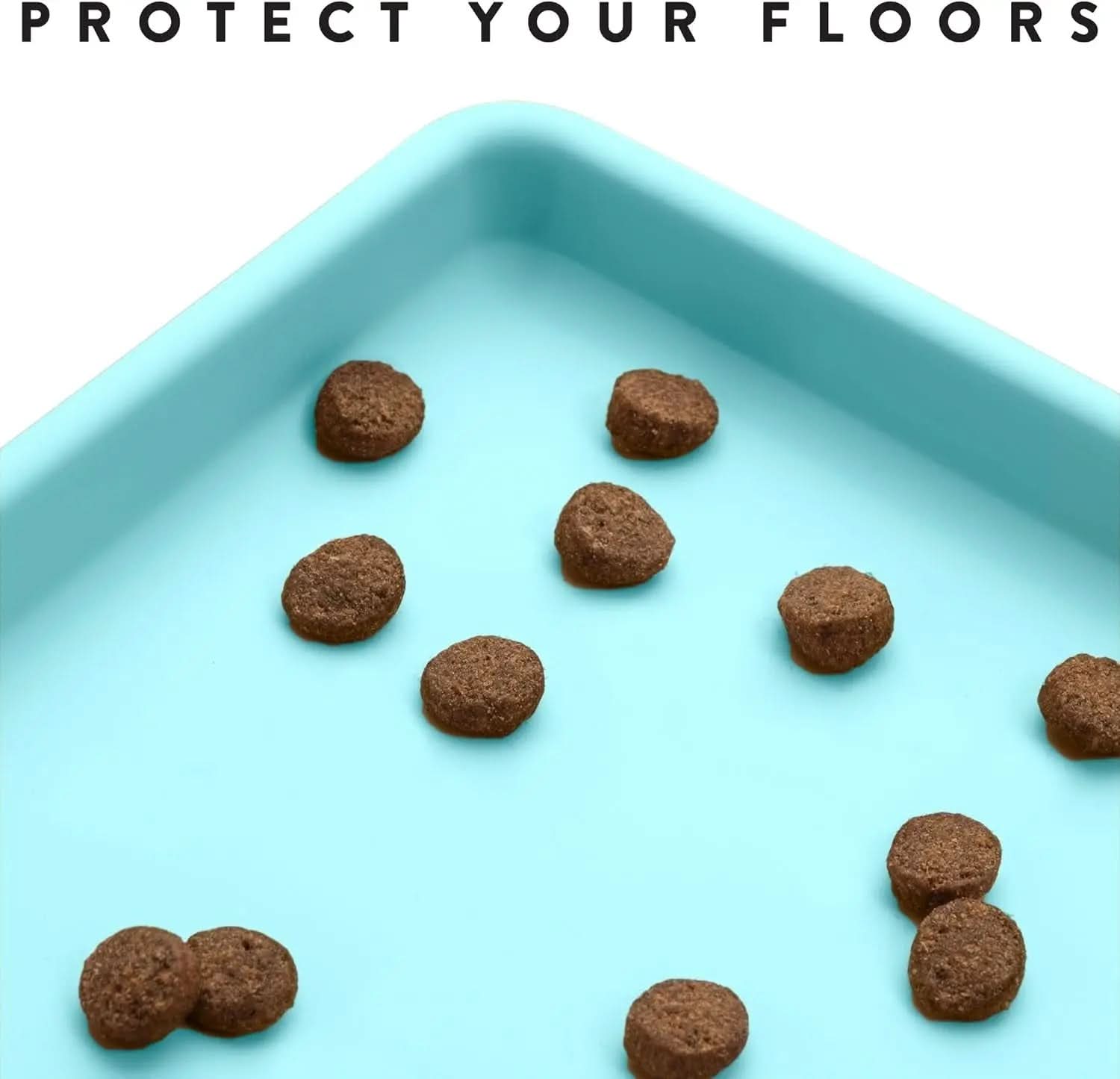 Waterproof Silicone Cat Feeding Mat - Non-Slip Placemat for Food and Water Bowls (Small, Aruba)