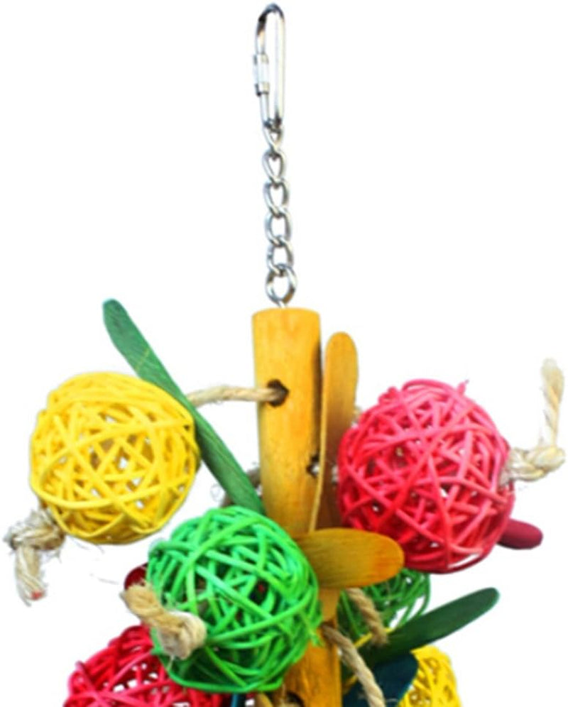 Premium Parrot Chewing Swing Toys with Rattan Balls, Hanging Ropes, and Bells for Macaws, African Greys, and Budgies (2 Designs)
