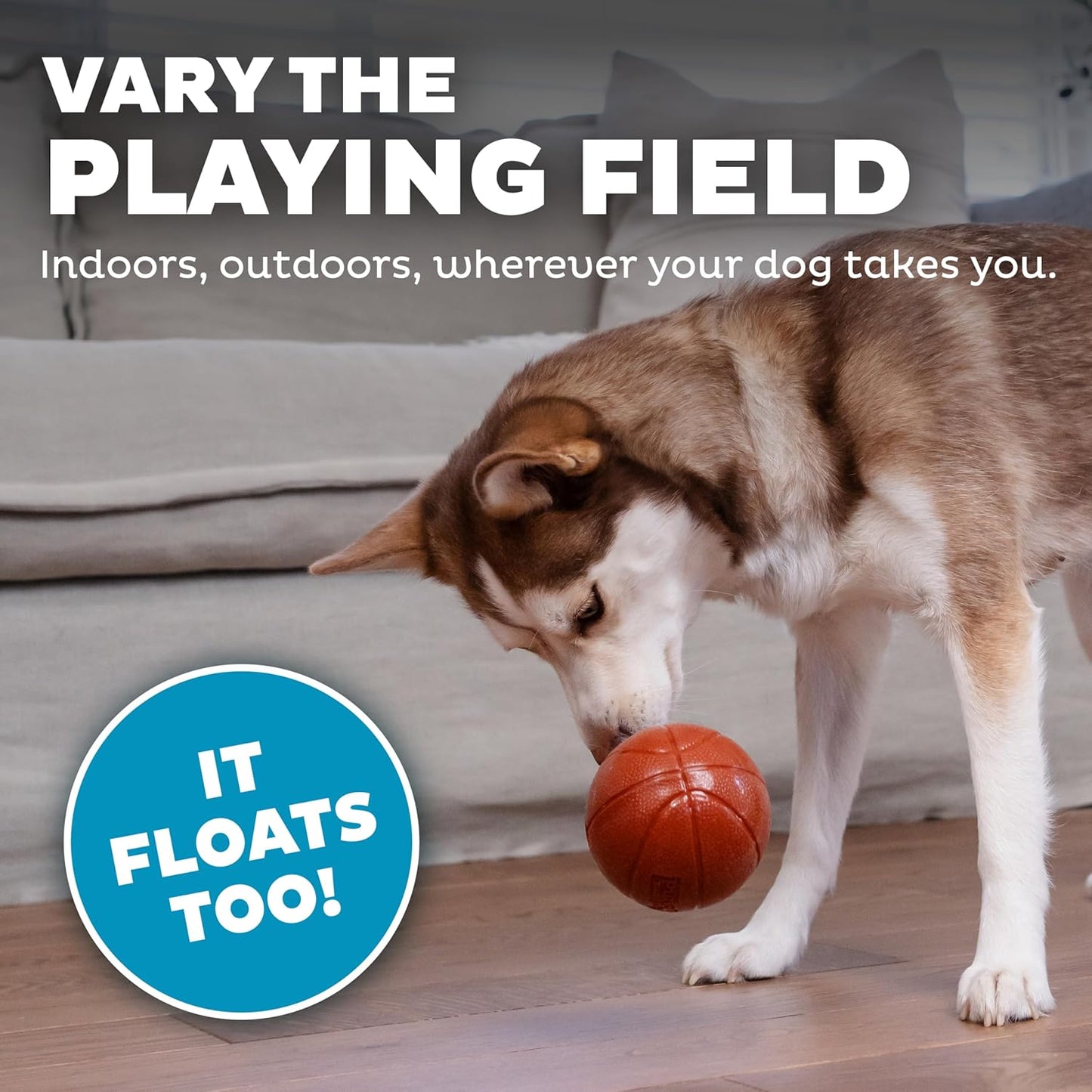 Planet Dog Basketball - Durable Treat-Dispensing Dog Ball, Interactive Fetch Toy, Orbee-Tuff Material, Mint Scented, BPA-Free, Suitable for Indoor and Outdoor Play, Brown