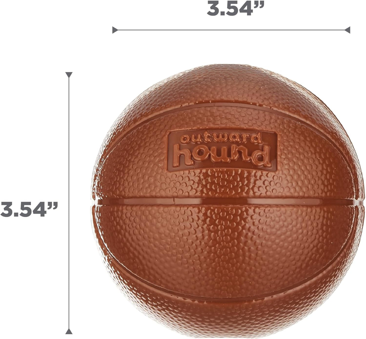 Planet Dog Basketball - Durable Treat-Dispensing Dog Ball, Interactive Fetch Toy, Orbee-Tuff Material, Mint Scented, BPA-Free, Suitable for Indoor and Outdoor Play, Brown