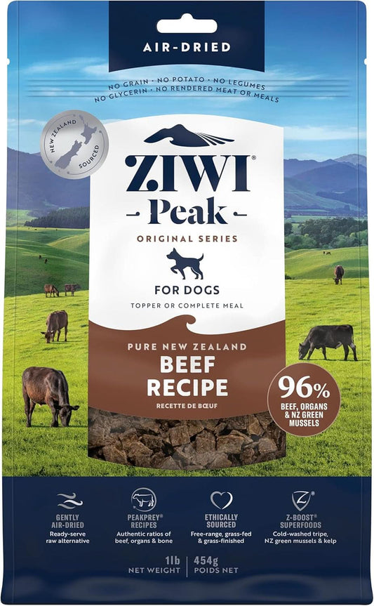 Peak Air-Dried Dog Food - Beef Flavor, All-Natural, High Protein, Grain-Free, Limited Ingredient with Superfoods (16 oz)