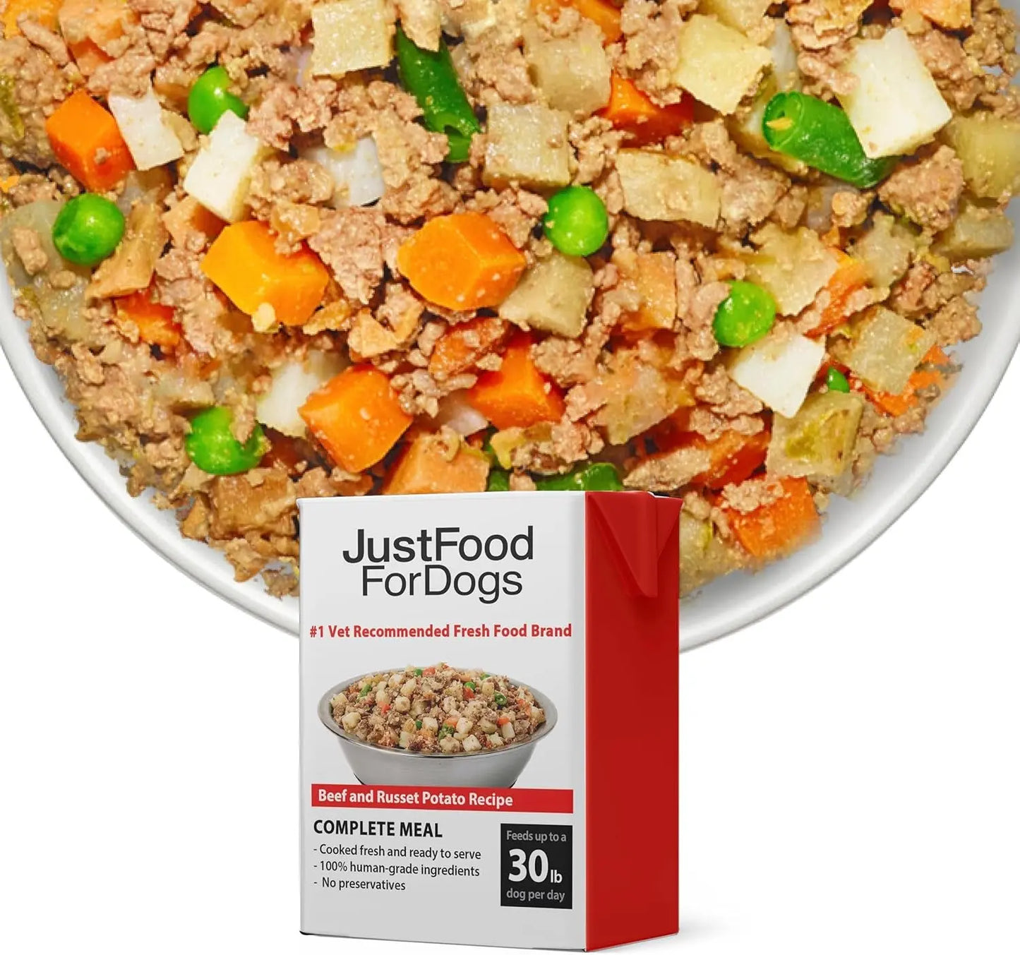 Pantry Fresh Wet Dog Food - Complete Meal or Topper, Beef & Russet Potato, Human-Grade Recipe, 12.5 Oz (Pack of 6)