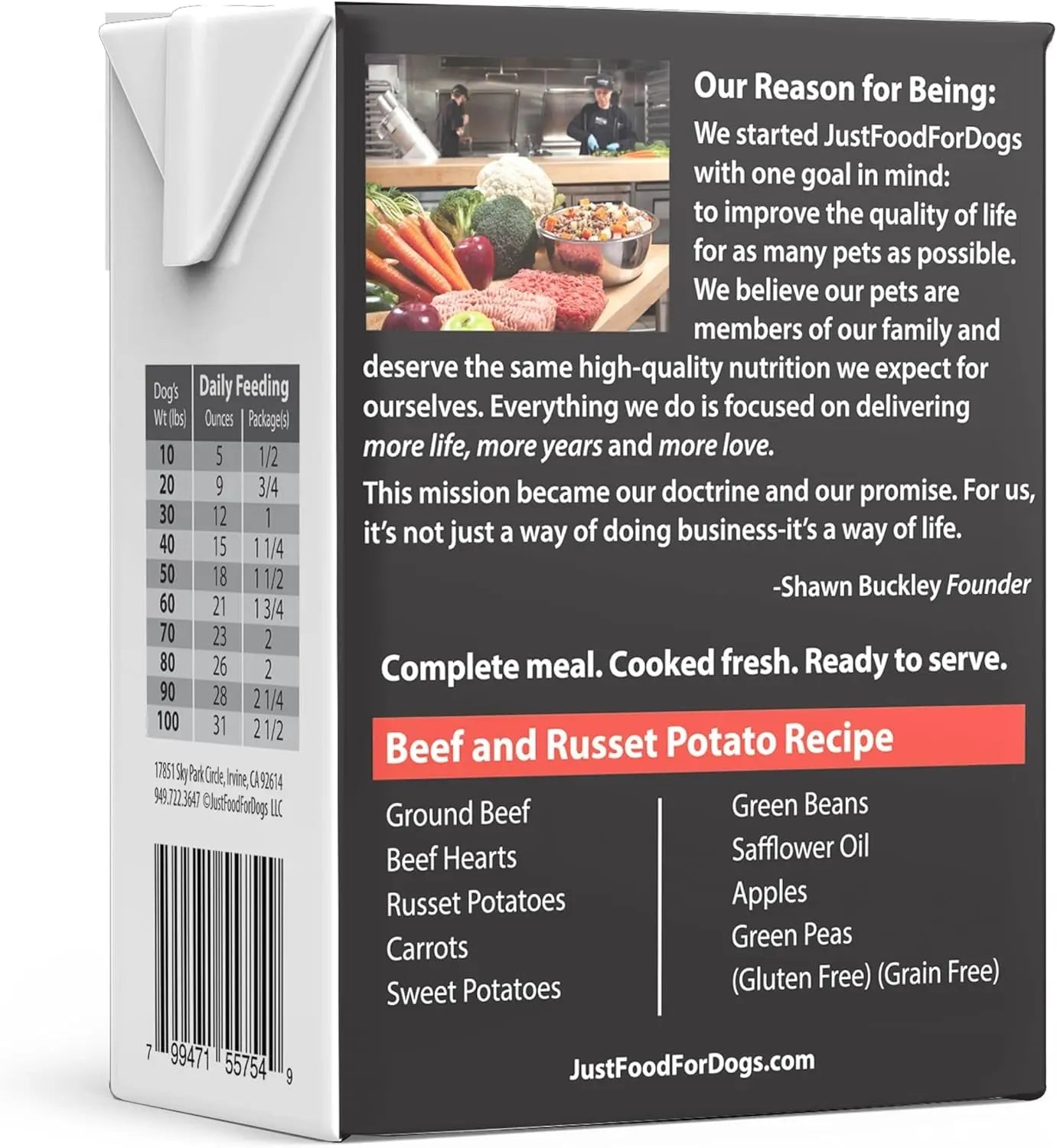 Pantry Fresh Wet Dog Food - Complete Meal or Topper, Beef & Russet Potato, Human-Grade Recipe, 12.5 Oz (Pack of 6)