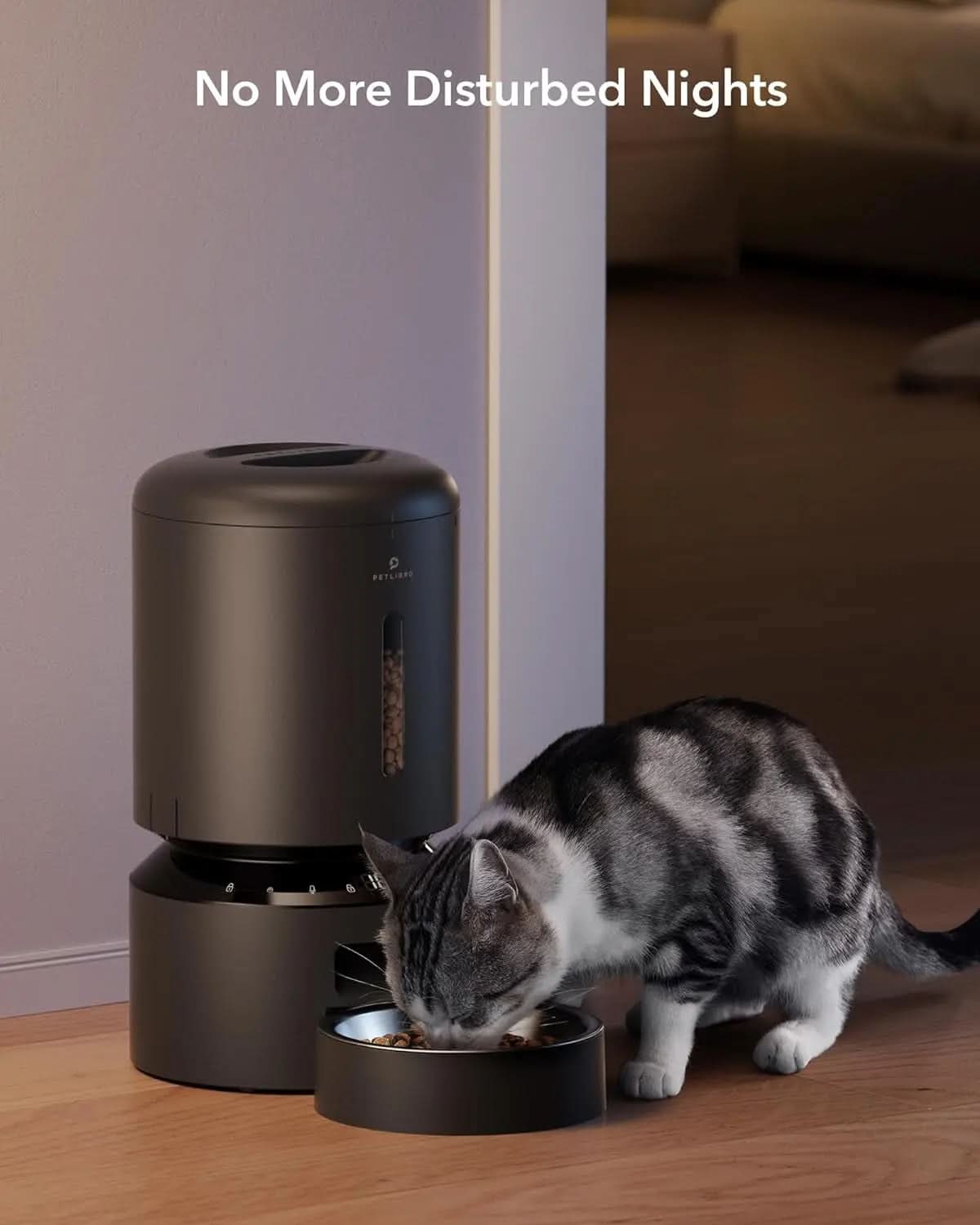 Automatic Pet Feeder for Cats and Dogs with Timer, Low Food, Motion, and Sound Alerts, 4L Capacity