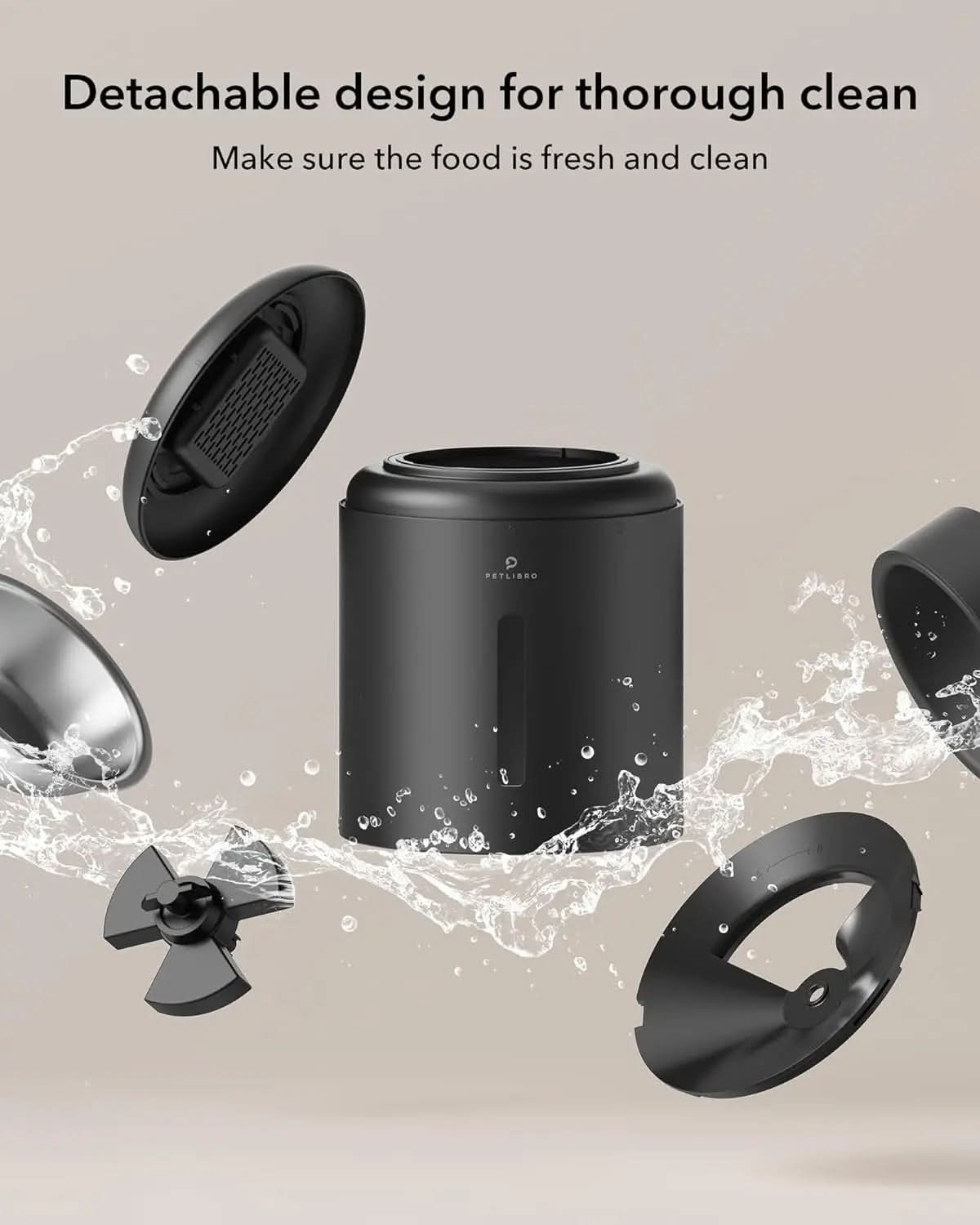 Automatic Pet Feeder for Cats and Dogs with Timer, Low Food, Motion, and Sound Alerts, 4L Capacity