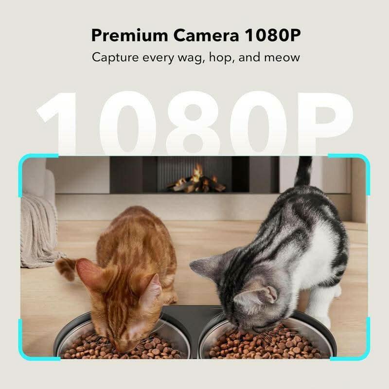 PETLIBRO 5L Automatic Cat Feeder with Camera for Dual Cat Feeding, 1080P HD Video with Night Vision, 5G Wi-Fi Connectivity, 2-Way Audio, Motion and Sound Alerts, Black