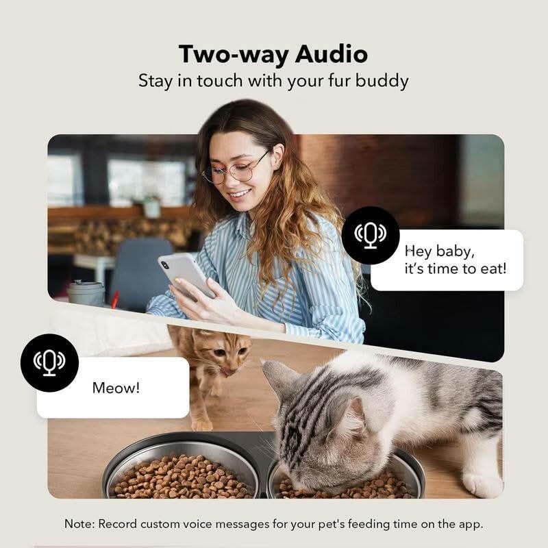 PETLIBRO 5L Automatic Cat Feeder with Camera for Dual Cat Feeding, 1080P HD Video with Night Vision, 5G Wi-Fi Connectivity, 2-Way Audio, Motion and Sound Alerts, Black