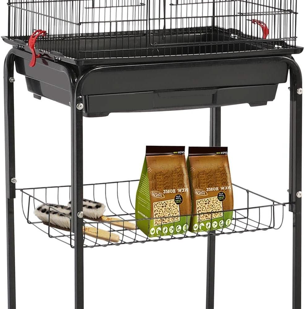 Large Open Play Top Bird Cage with Stand for Parakeets, Finches, Canaries, and Lovebirds