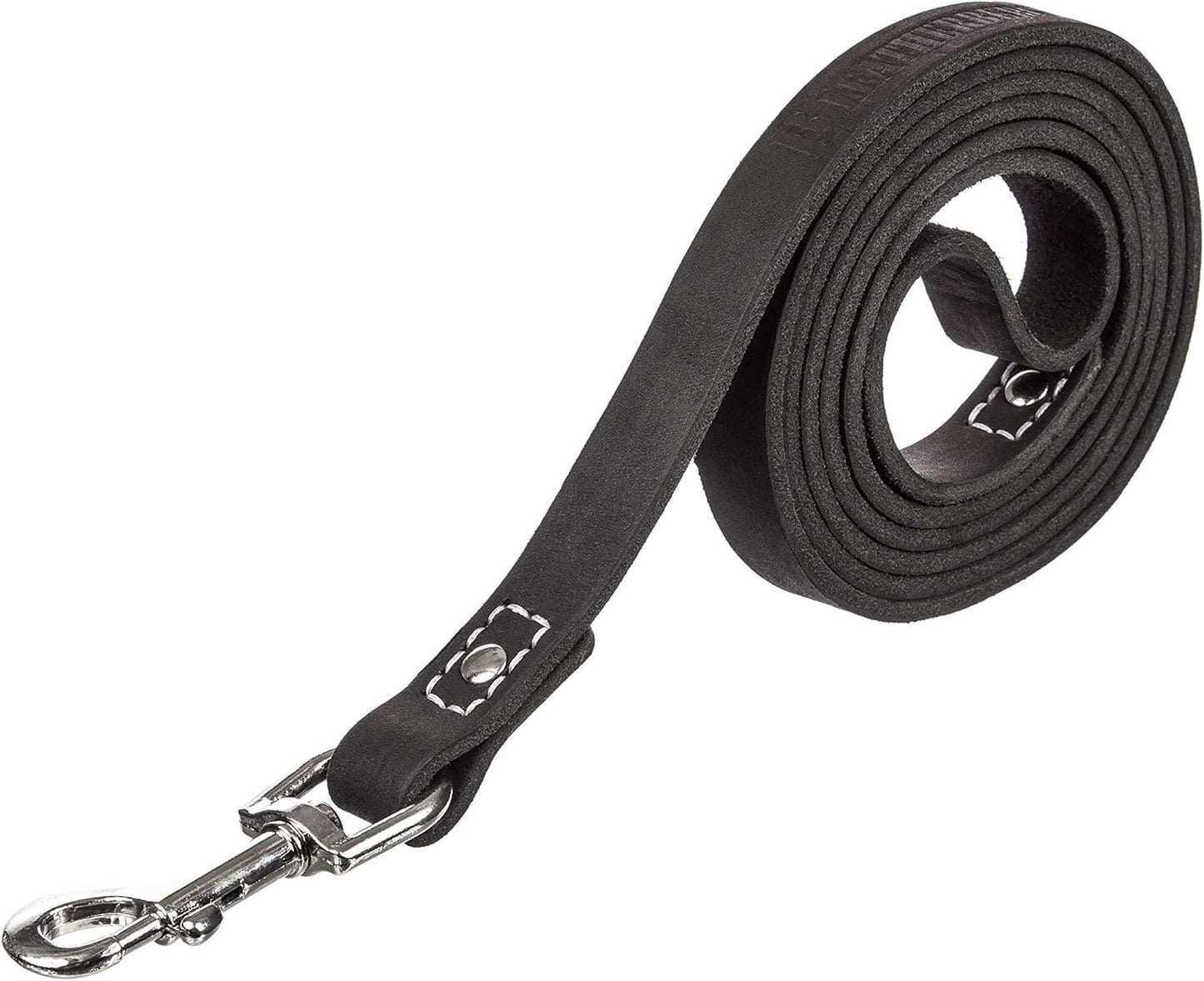 Premium Black Leather Dog Training Leash - 6 Ft Long x 3/4" Wide, Ideal for Medium to Large Dogs, Durable Latigo Leather Lead for Walking and Puppy Training