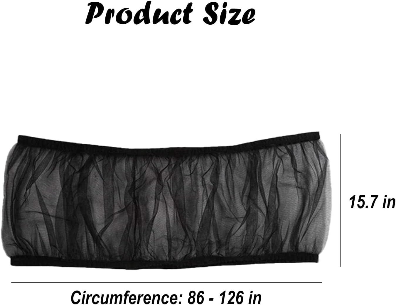 Bird Cage Seed Catcher - Airy Gauze Dust-Proof Cover for Universal Birdcages, Nylon Mesh Net with Stretchy Skirt, XL Size, Black