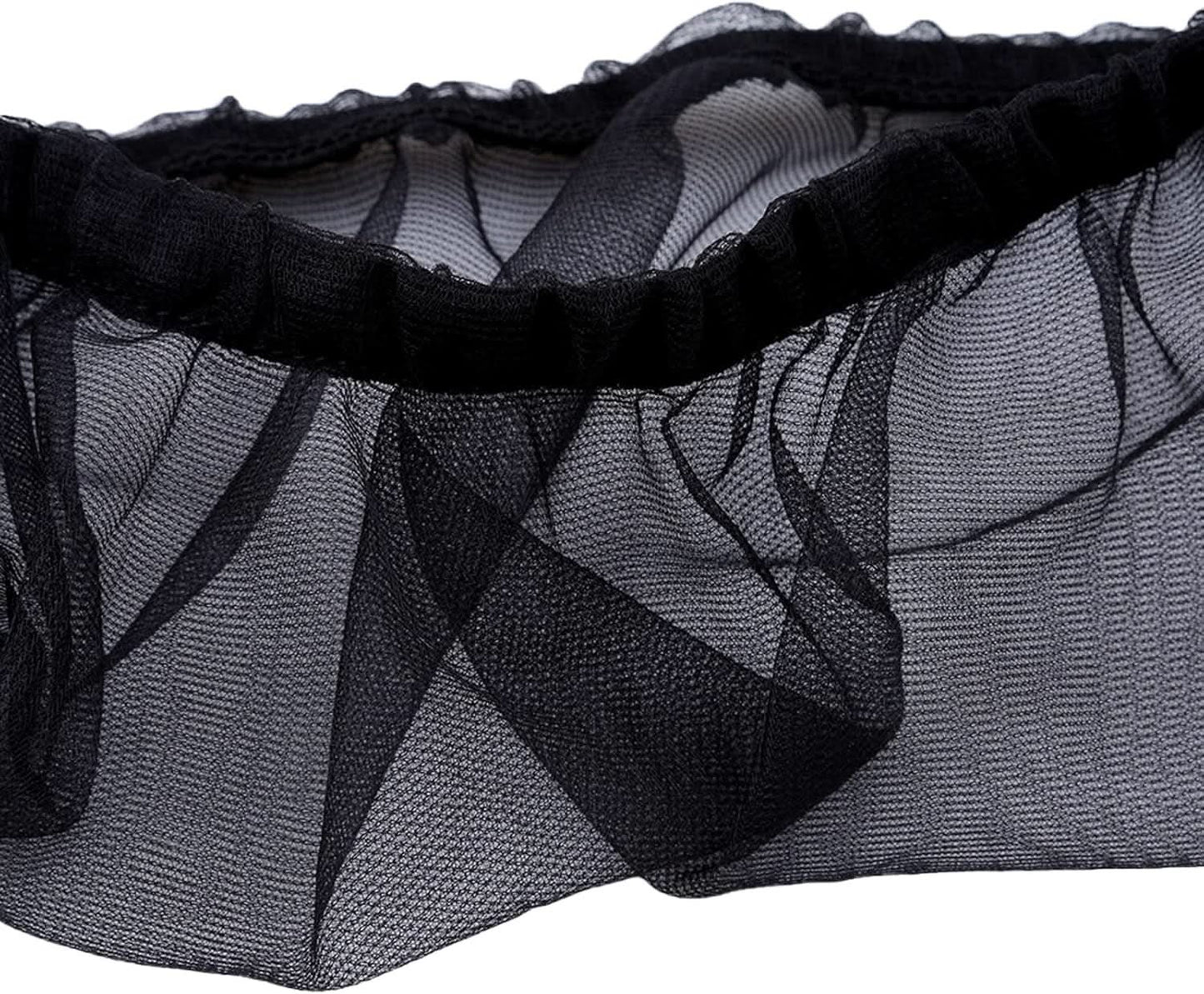 Bird Cage Seed Catcher - Airy Gauze Dust-Proof Cover for Universal Birdcages, Nylon Mesh Net with Stretchy Skirt, XL Size, Black